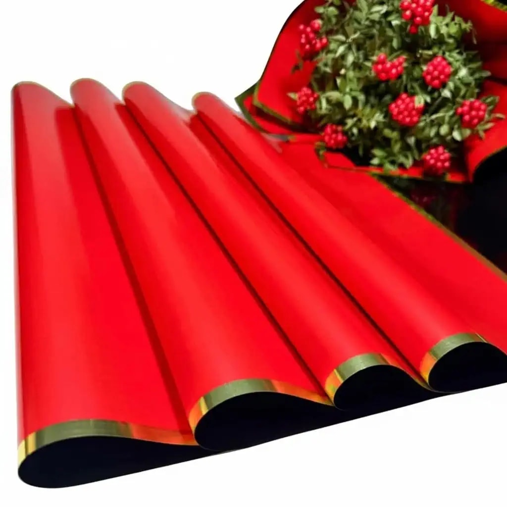 Altın Varak Çerçeve Kırmızı Zemin Arka Siyah Zemin 2 renk-55x55cm-15Sayfa