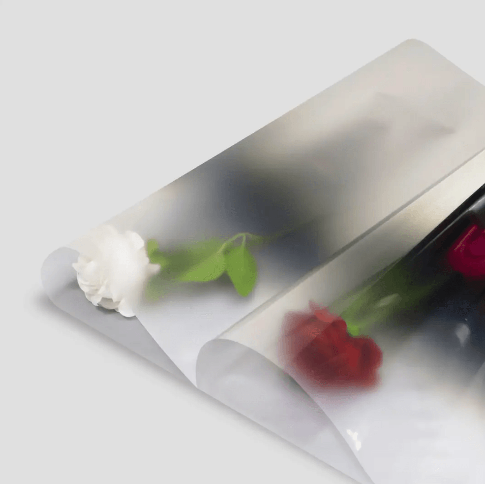 Metalik Degrade Mat Çiçek Buket Kağıdı-Metalize-60x60cm-15 Sayfa - ŞEFFAF