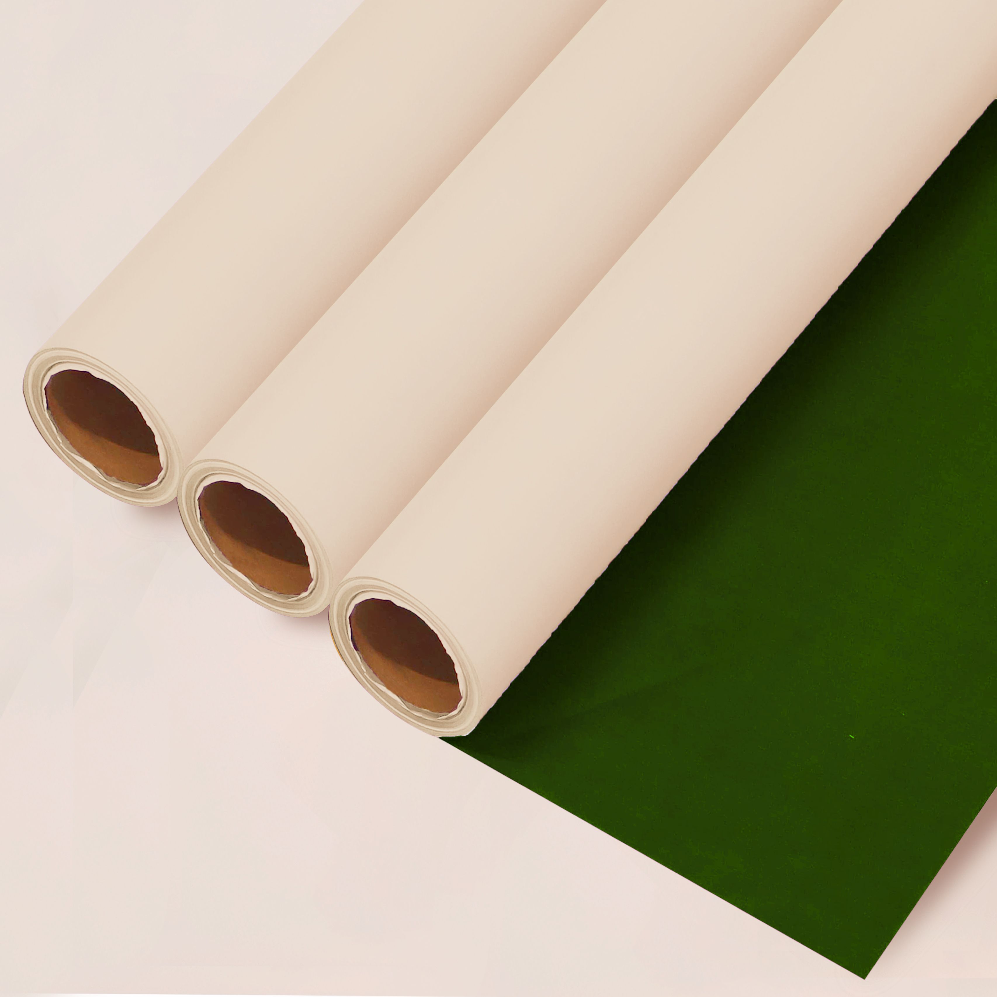 Bej&Koyu Yeşil Renk Rulo Çiçek buket kağıdı-25 Metre