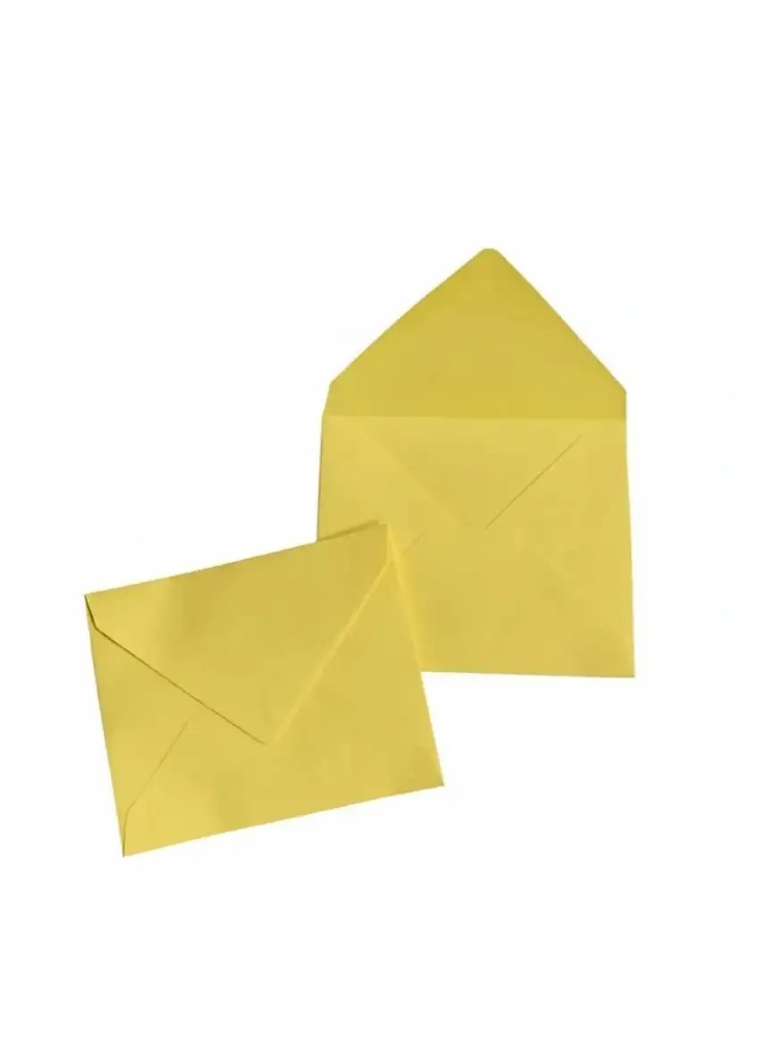Zarf- Sarı Renk - Çiçek Buket Aksesuarı - 9cmX7cm-100 Adet 