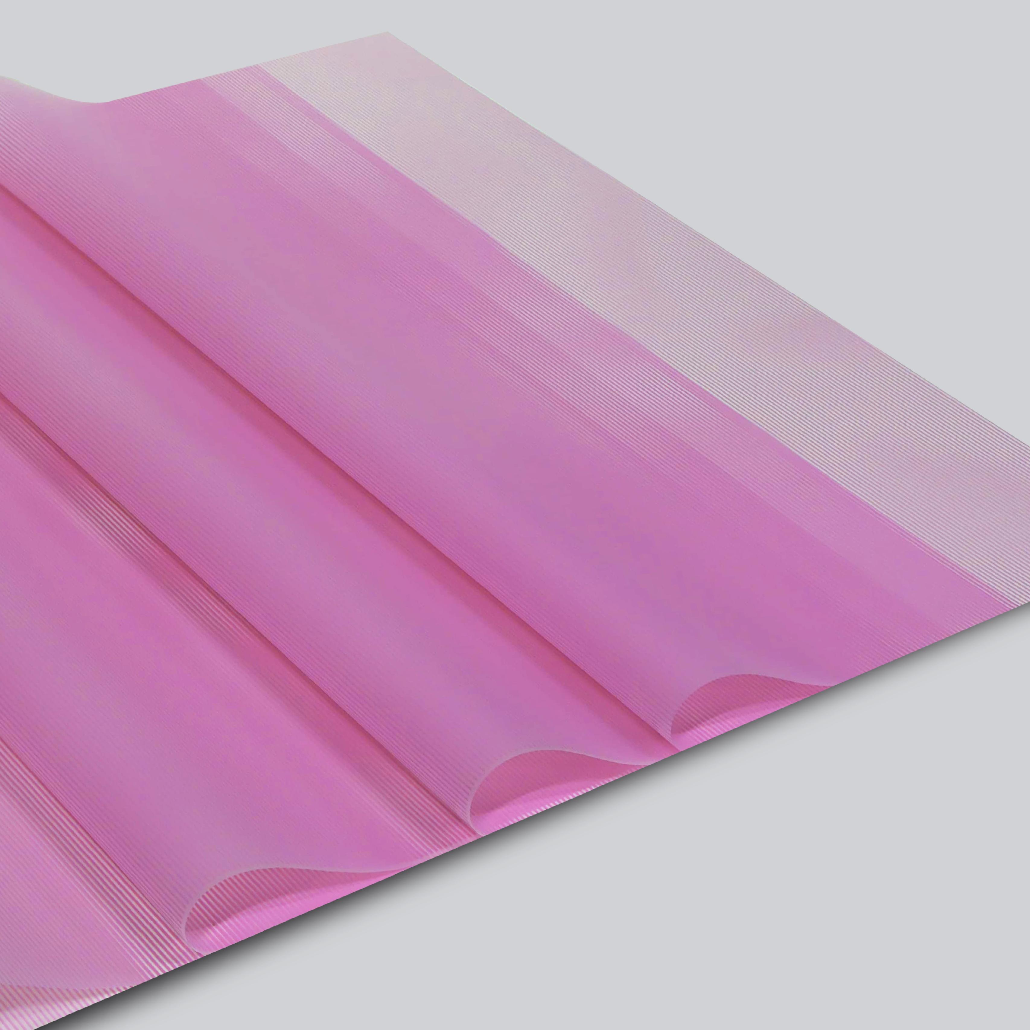 Çizgili Pembe Renk Çiçek Buket Kağıtı&Paketleme Mazemesi 55x55cm-20 Sayfa