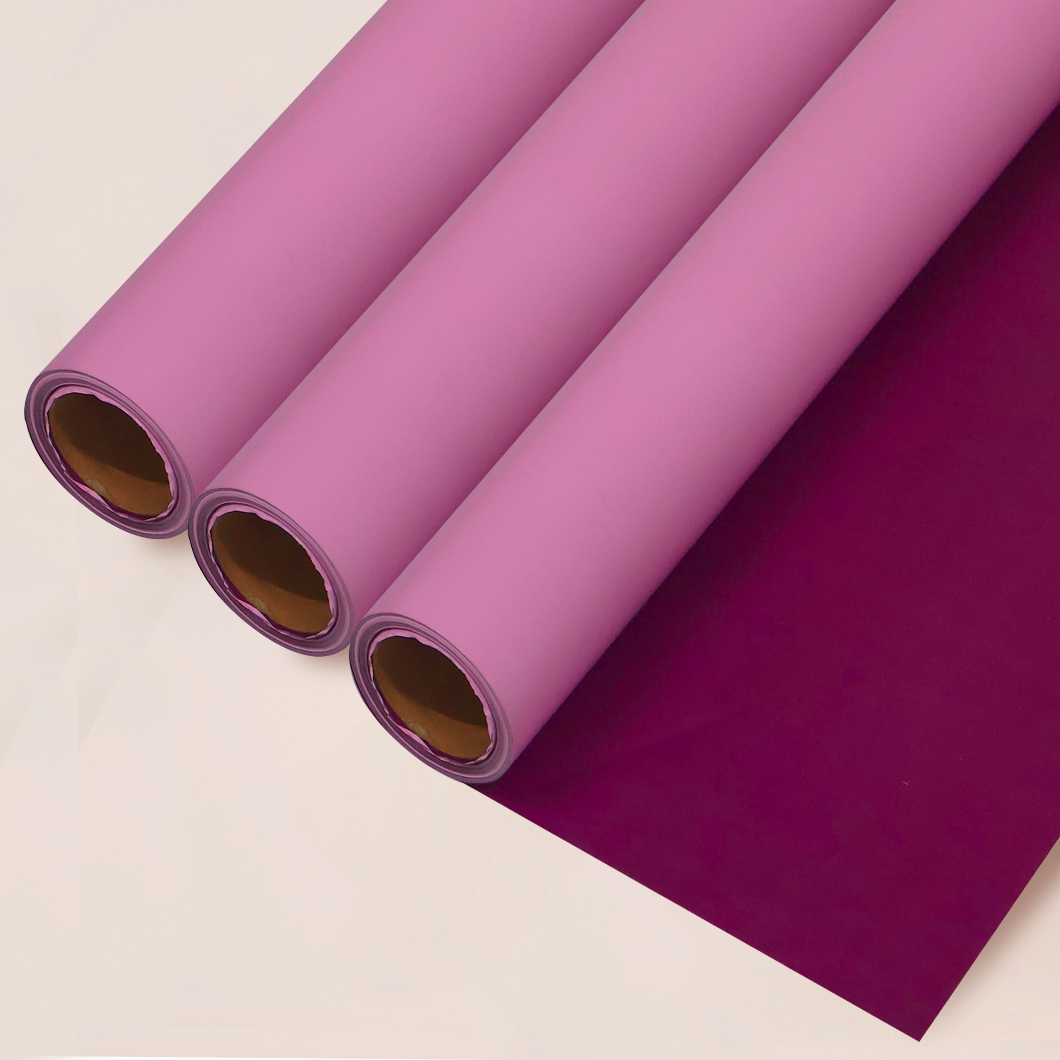 Mor&Pembe Renk Rulo Çiçek buket kağıdı-25 Metre