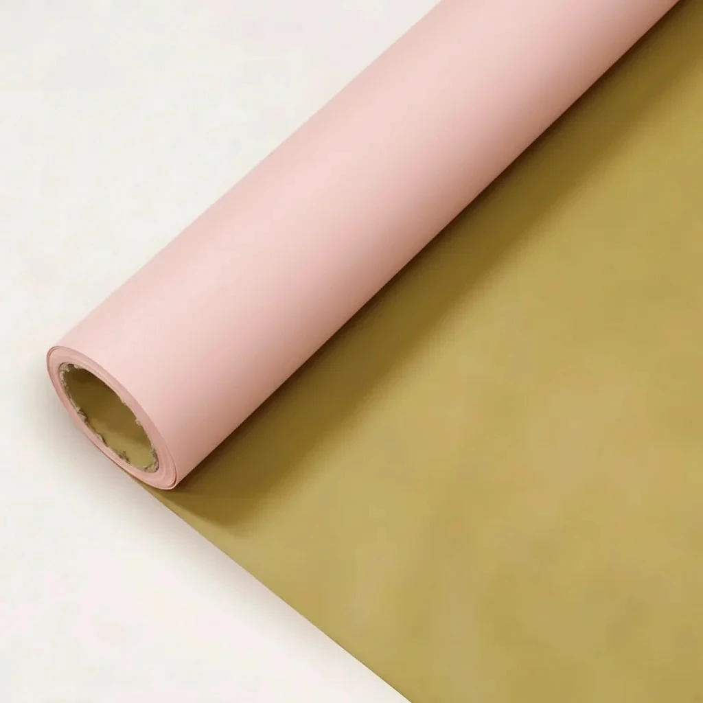 Pembel&Gold Renk Rulo Çiçek buket kağıdı-35 Metre-70cm-sedef