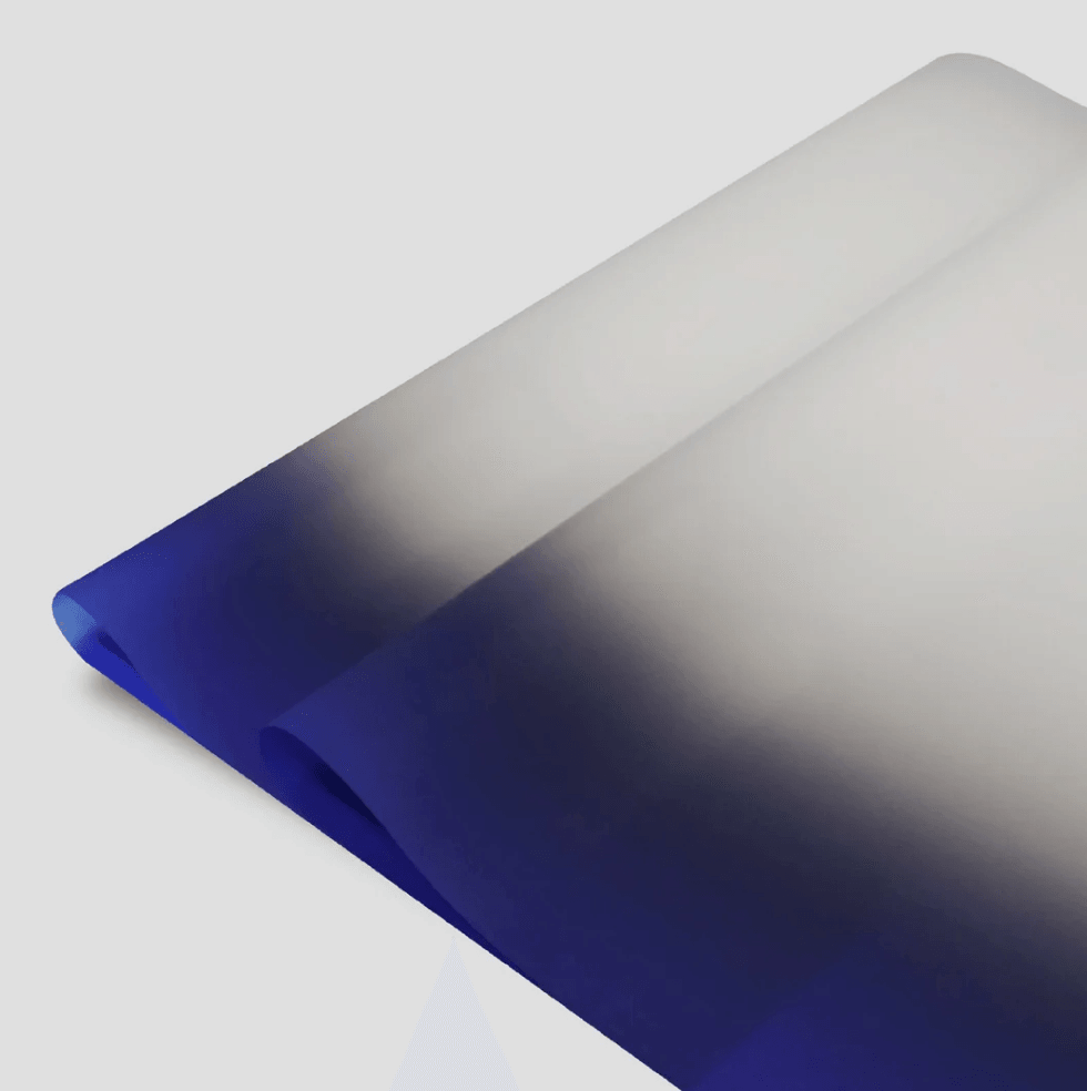 Metalik Degrade Mat Çiçek Buket Kağıdı-Metalize-60x60cm-15 Sayfa - MAVİ