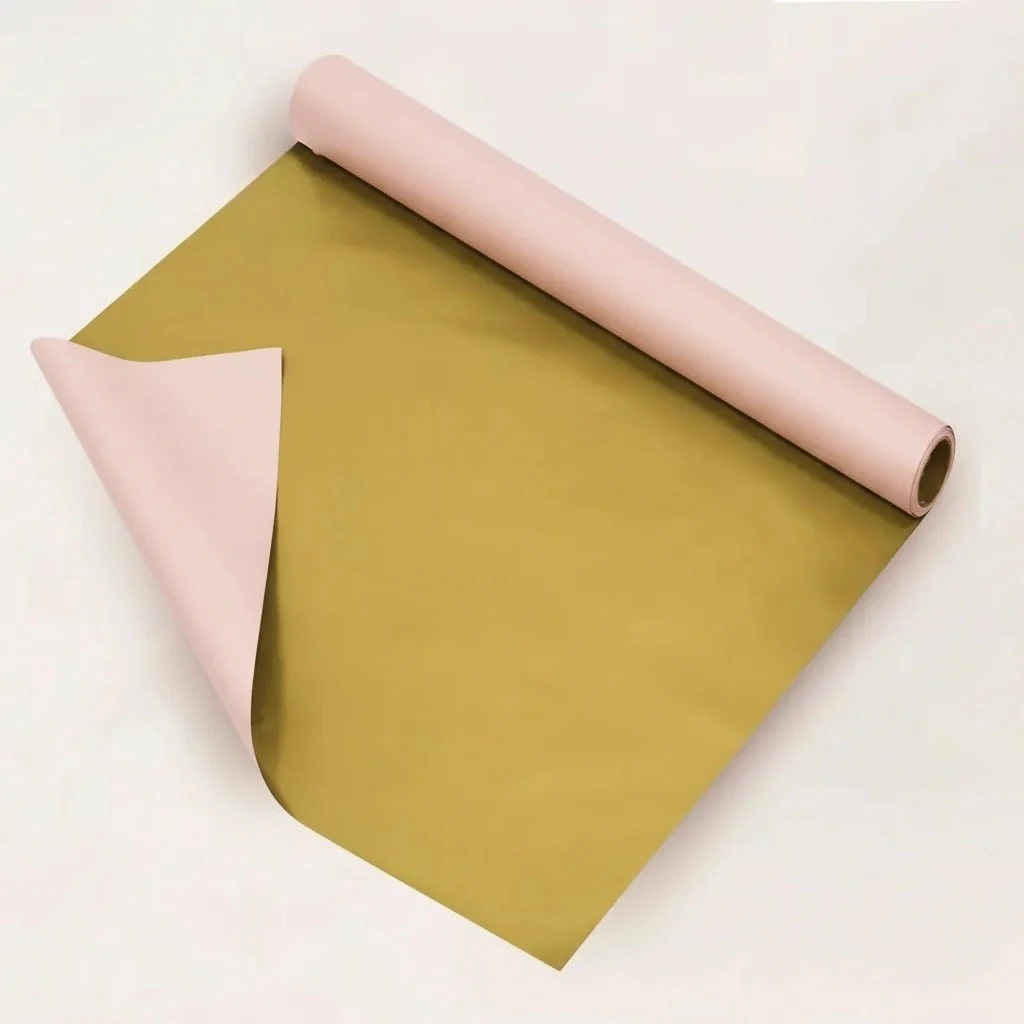 Pembel&Gold Renk Rulo Çiçek buket kağıdı-35 Metre-70cm-sedef