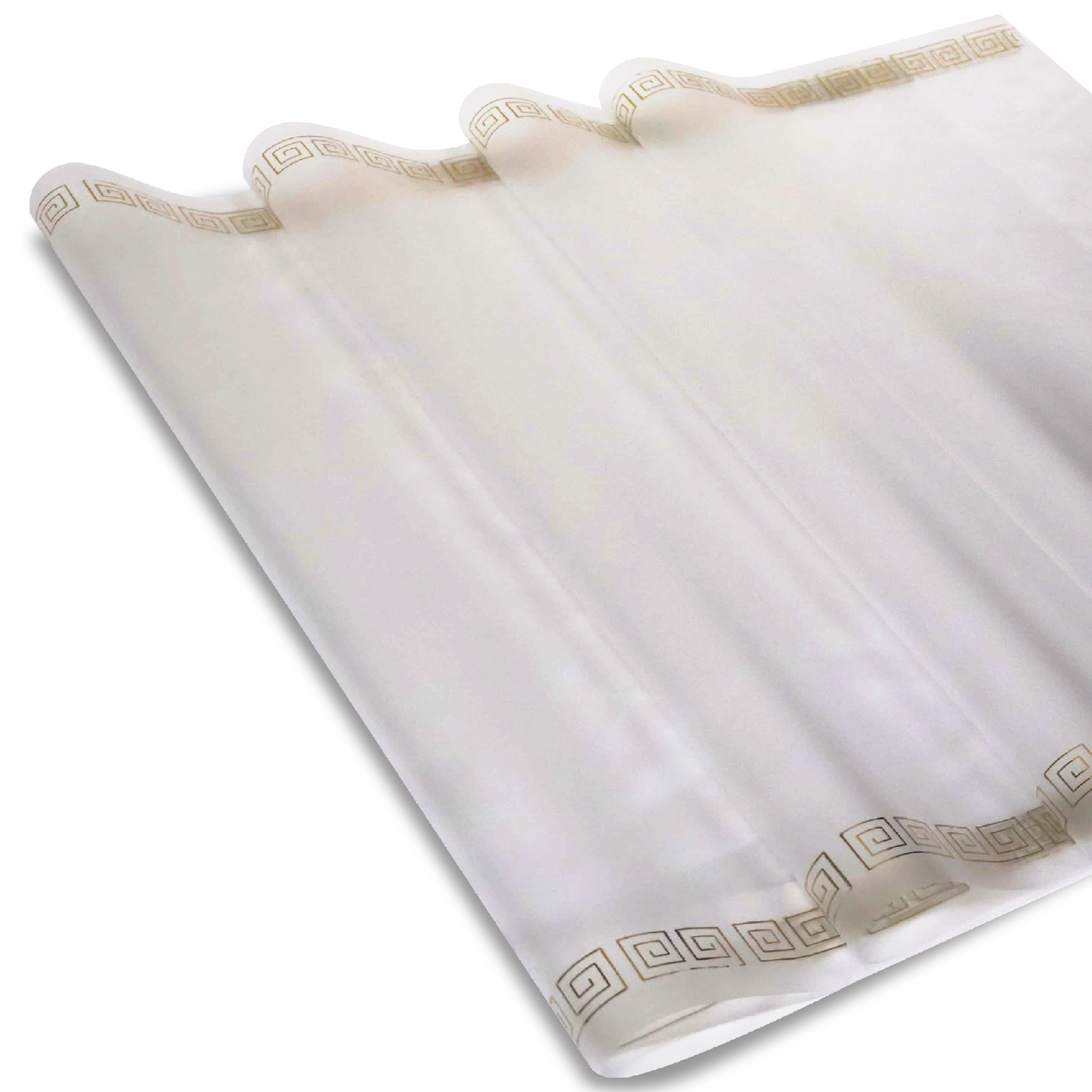 Gold Varak Yaldız Baskılı Roma Motif Desenli Çiçek Buket Kağıdı Şeffaf Mat Opp-55x55 cm-10 Sayfa