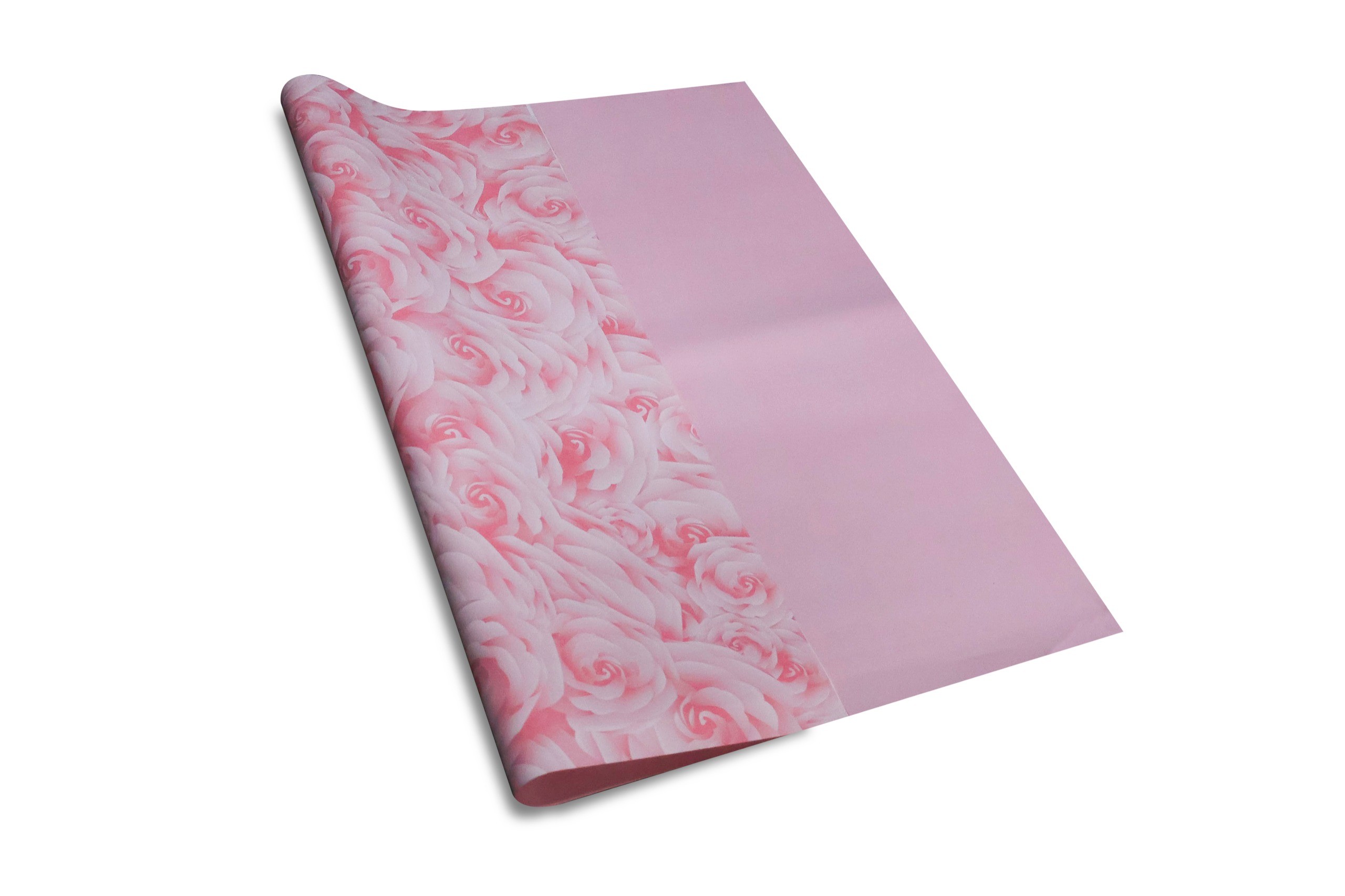 Pembe Gül Tasarımlı Çiçek Buket Kağıdı-Sedef-55x55cm-20 Sayfa