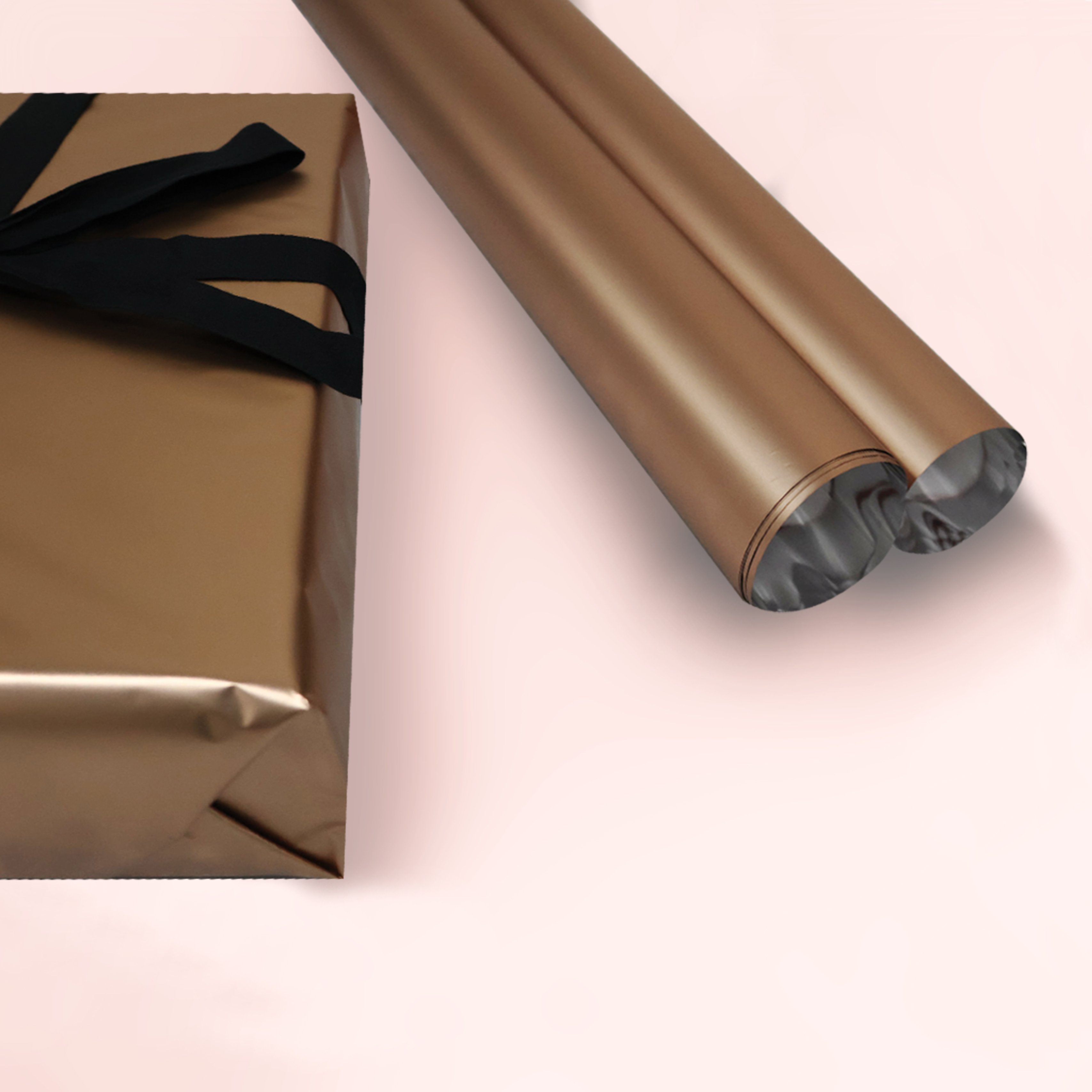  Lüks Metalize Hediye Paketleme Kağıdı Kağıdı-Mat Rose Pembe Renk-50x70-20Sayfa