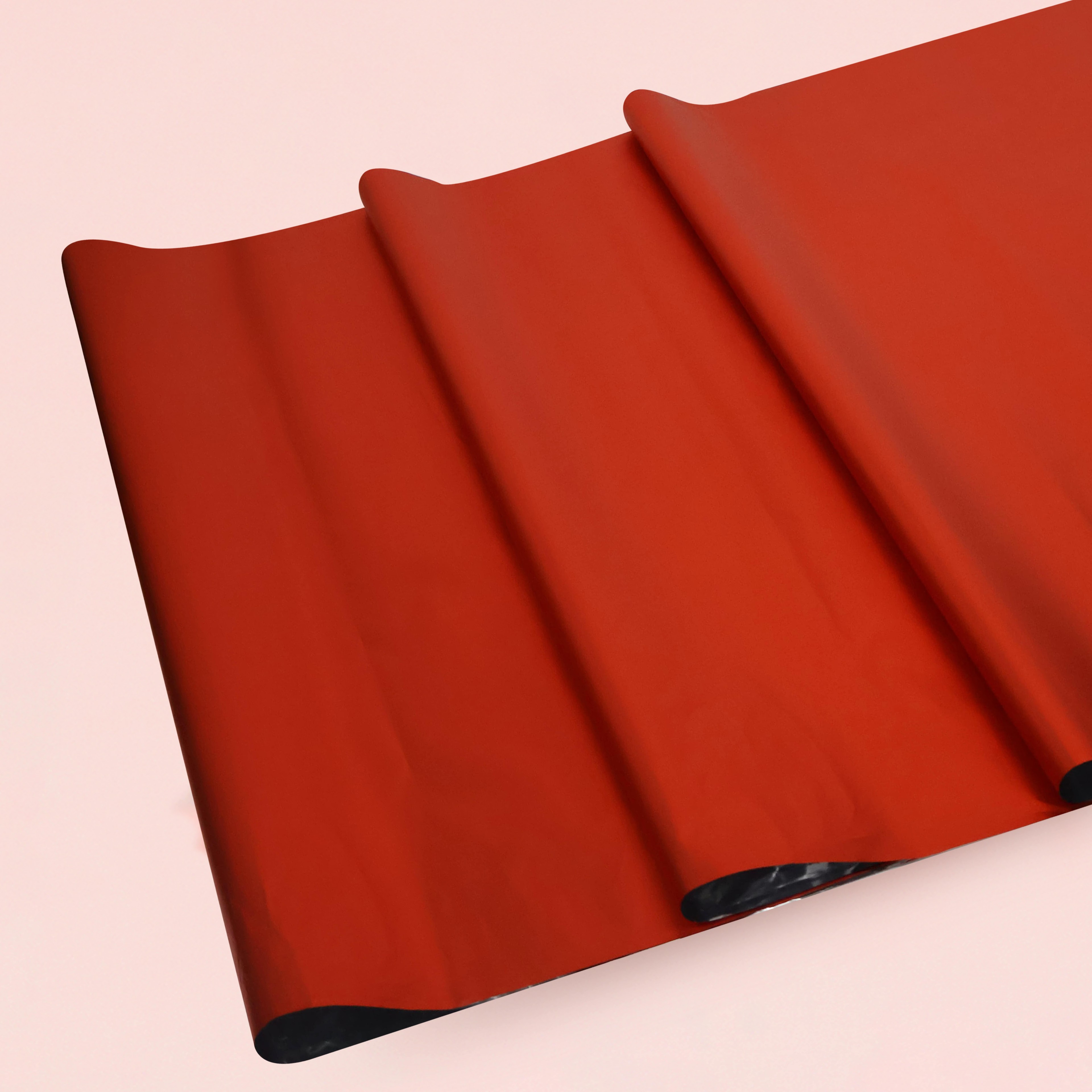  Lüks Metalize Hediye Paketleme Kağıdı Kağıdı-Kırmızı Renk-50x70-20Sayfa