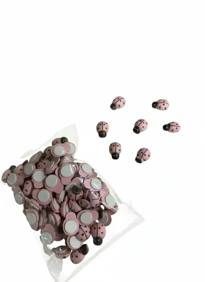 Uğur Böceği - Çiçek Buket Aksesuarı - Pembe Renk - 100 Adet