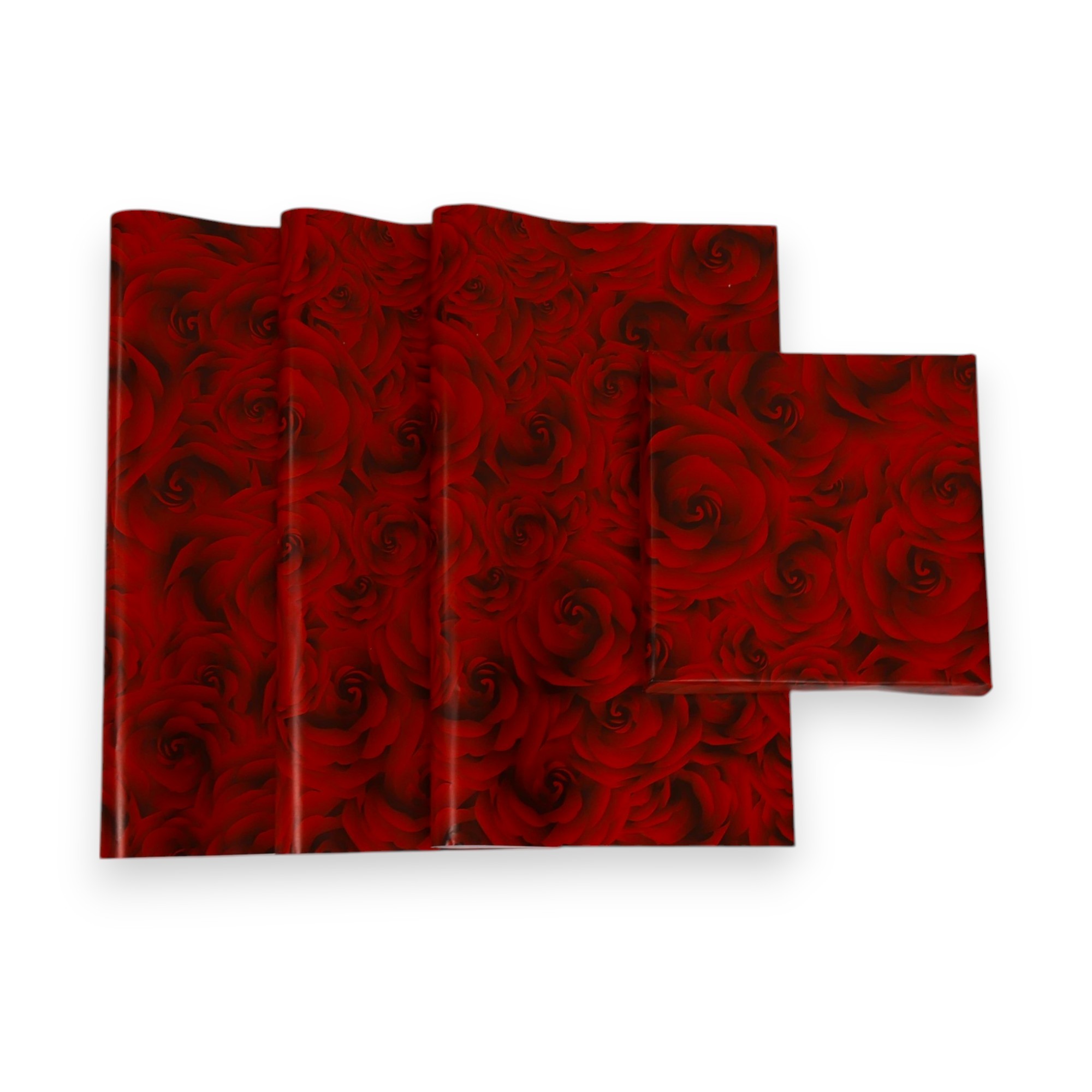 Kırmızı Gül Tasarımlı Hediye Paketleme Mazemesi-50x70cm-50Sayfa
