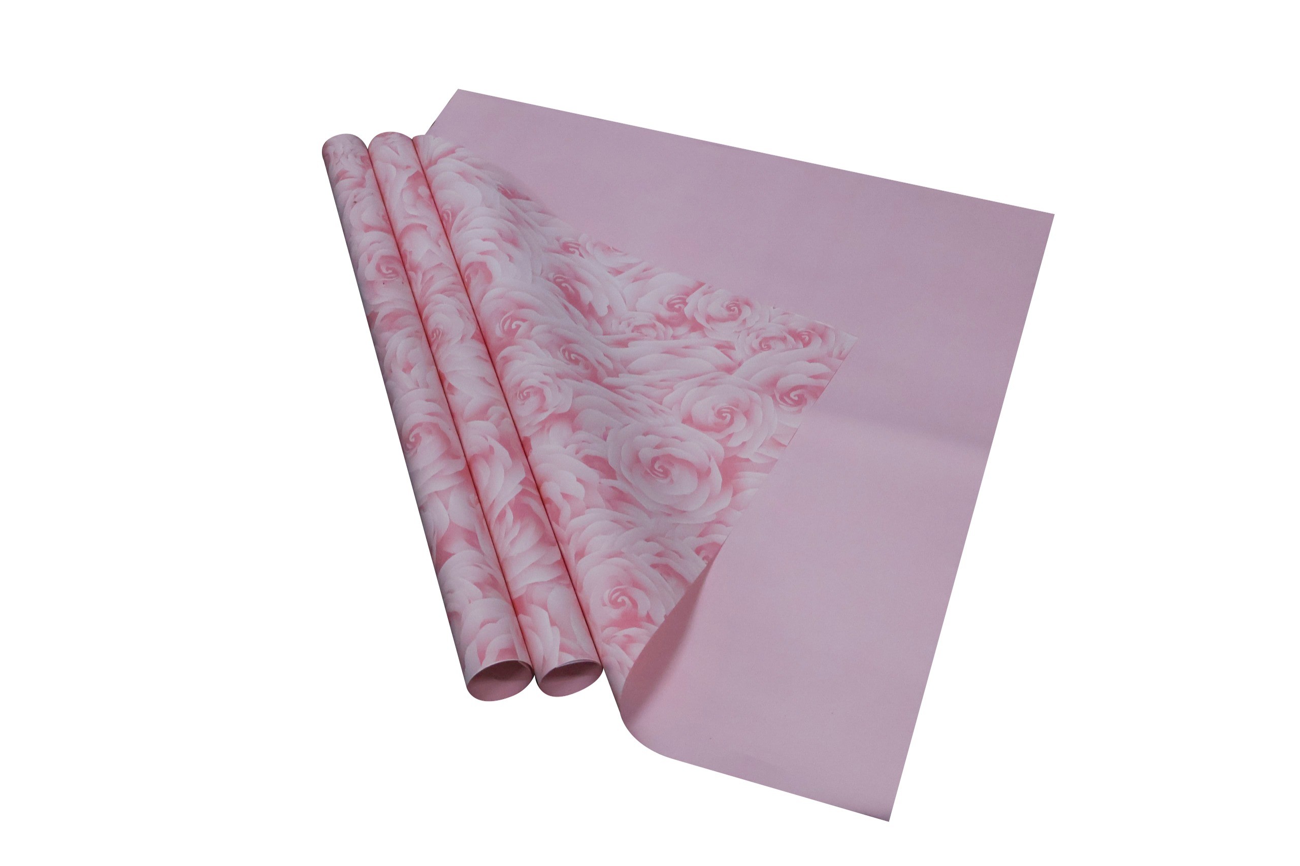Pembe Gül Tasarımlı Çiçek Buket Kağıdı-Sedef-55x55cm-20 Sayfa
