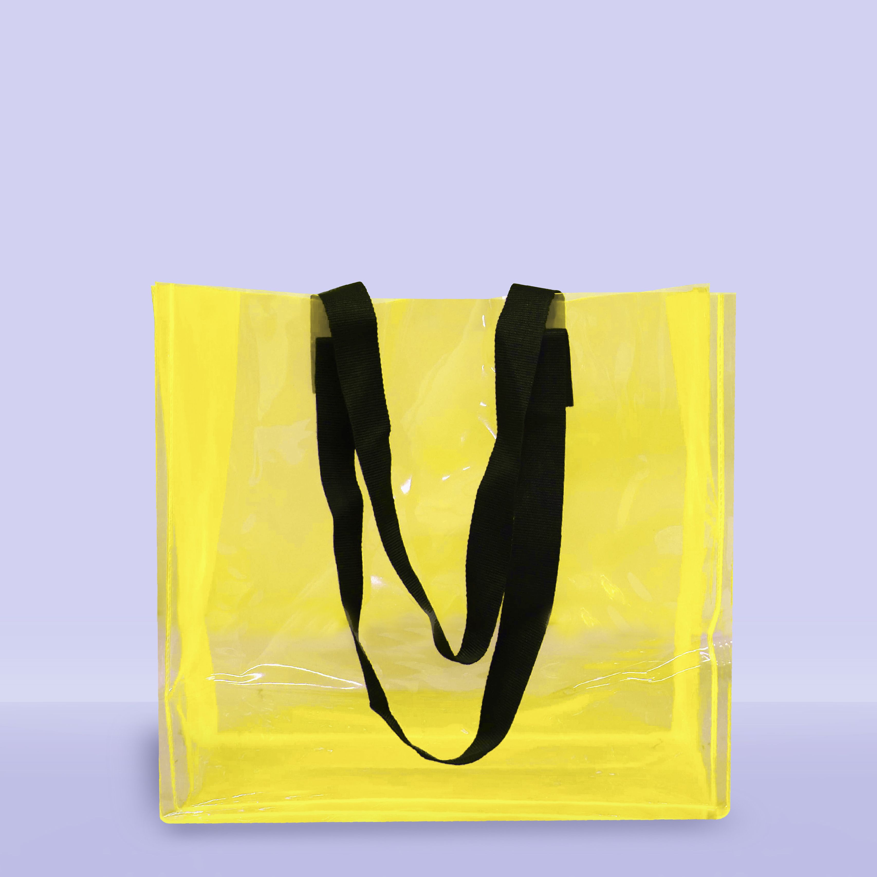 Sarı renk Plaj Çantası-50 mic PVC-38x18x38cm