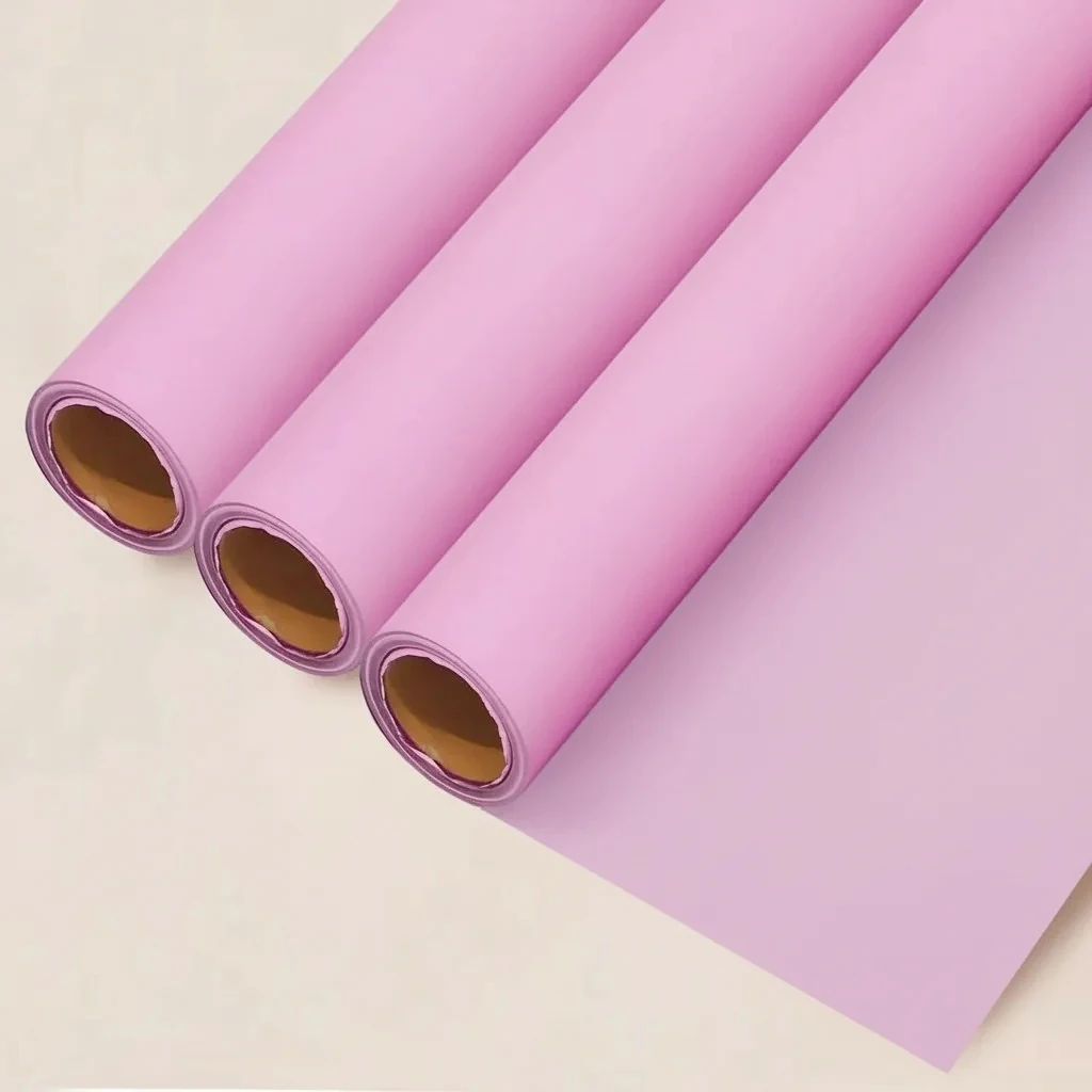 Pembe&Lila Renk Rulo Çiçek buket kağıdı-Sedef-35 Metre -70cm