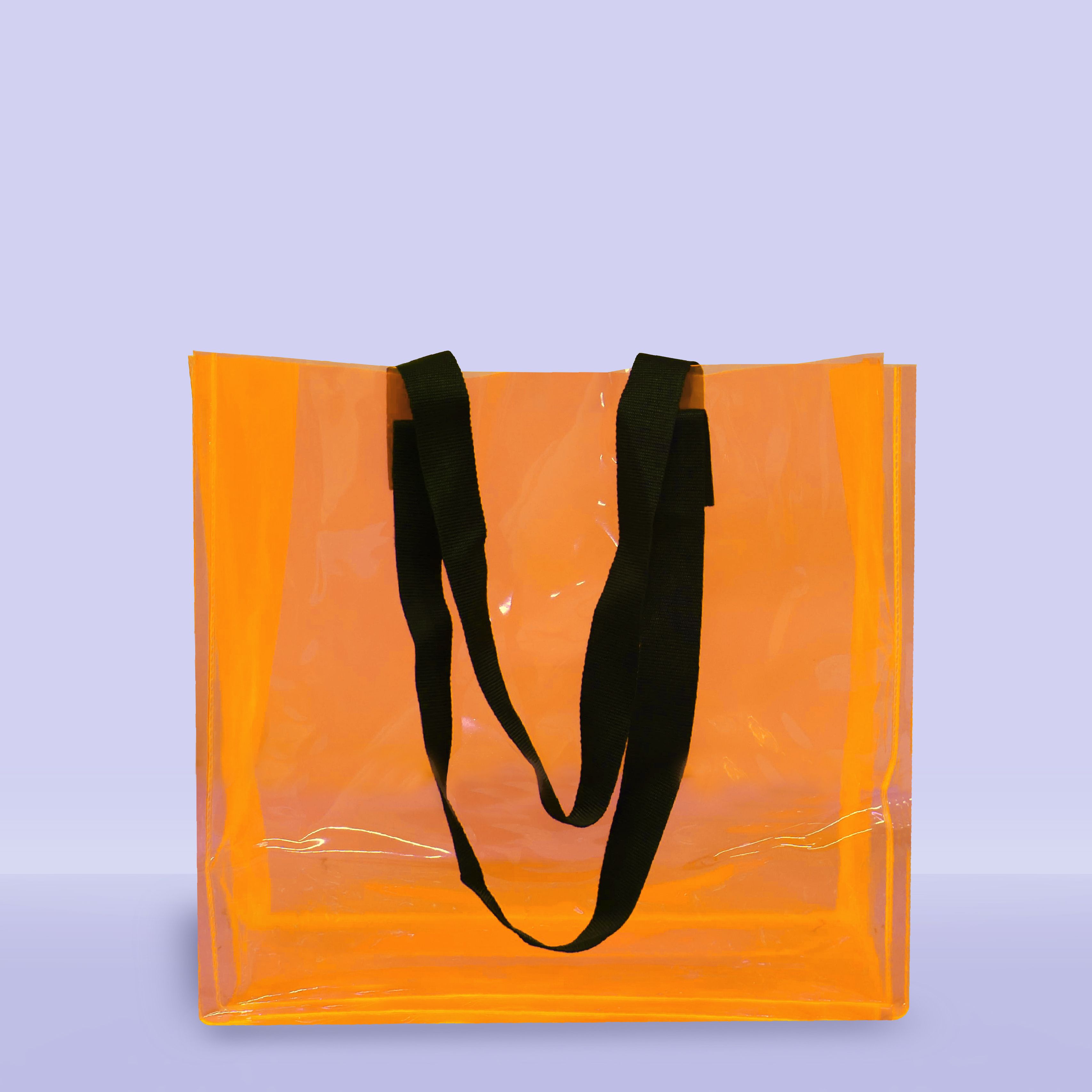 Turuncu renk Plaj Çantası-50 mic PVC-38x18x38cm