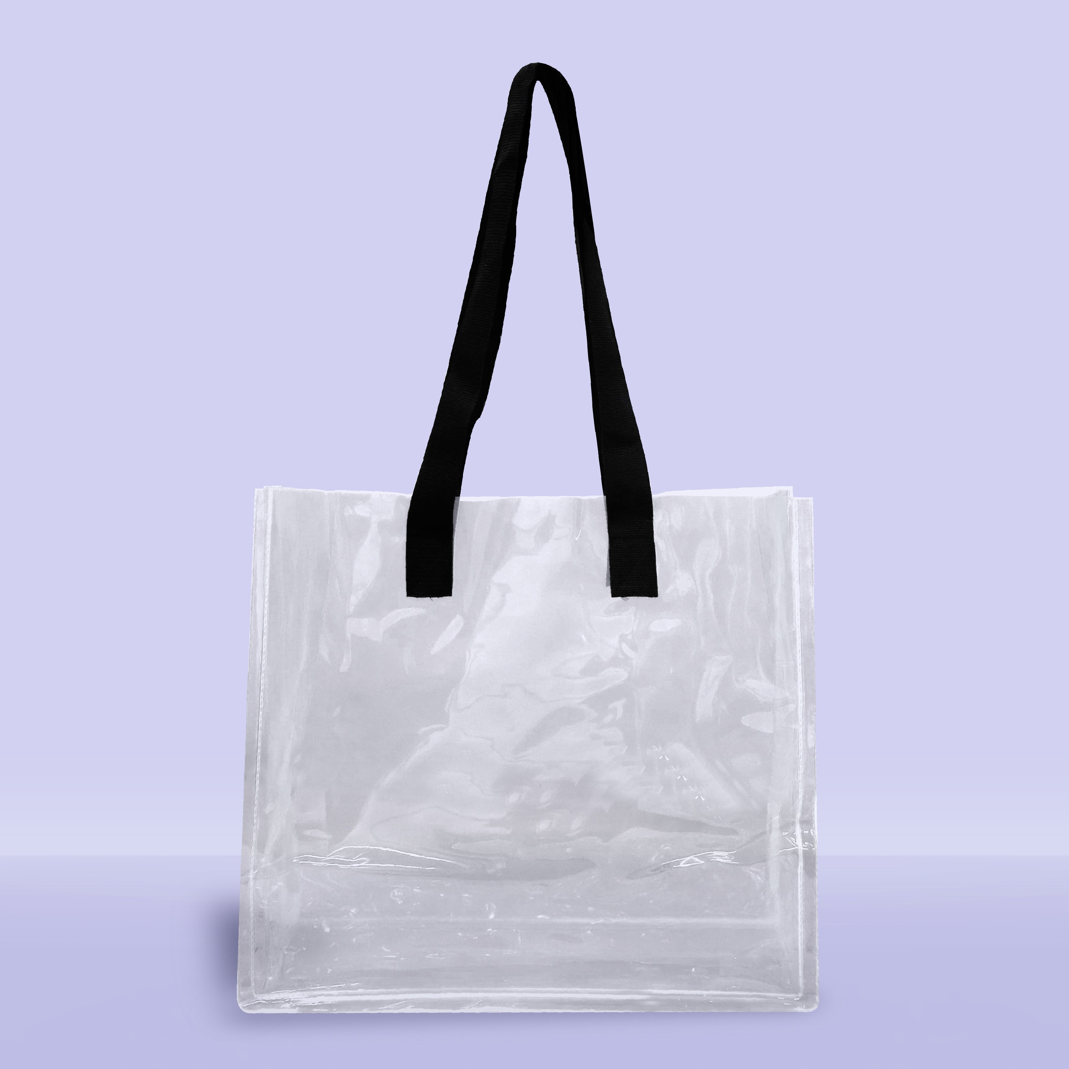 Şeffaf Plaj Çantası-50 mic PVC-38x18x38cm