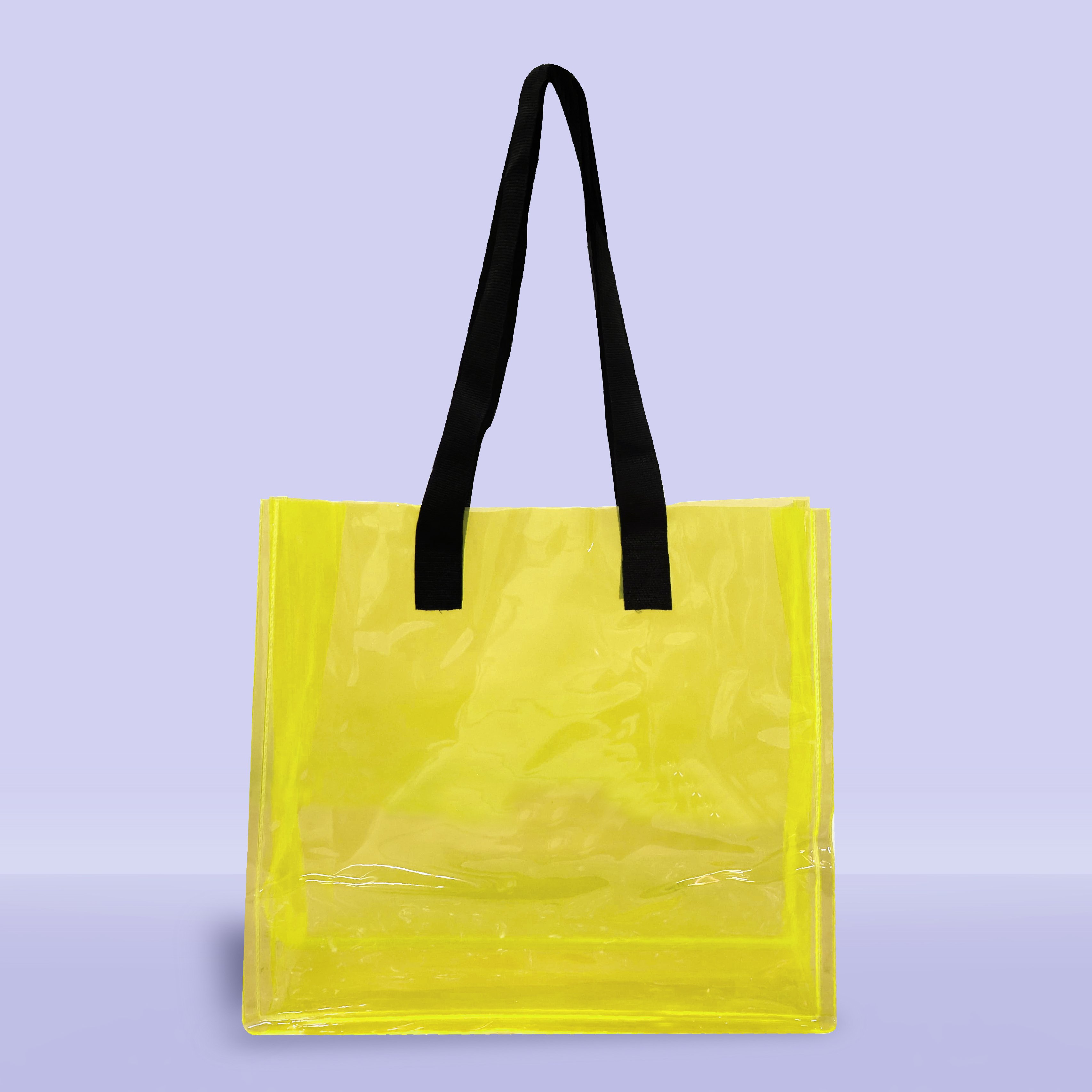 Sarı renk Plaj Çantası-50 mic PVC-38x18x38cm