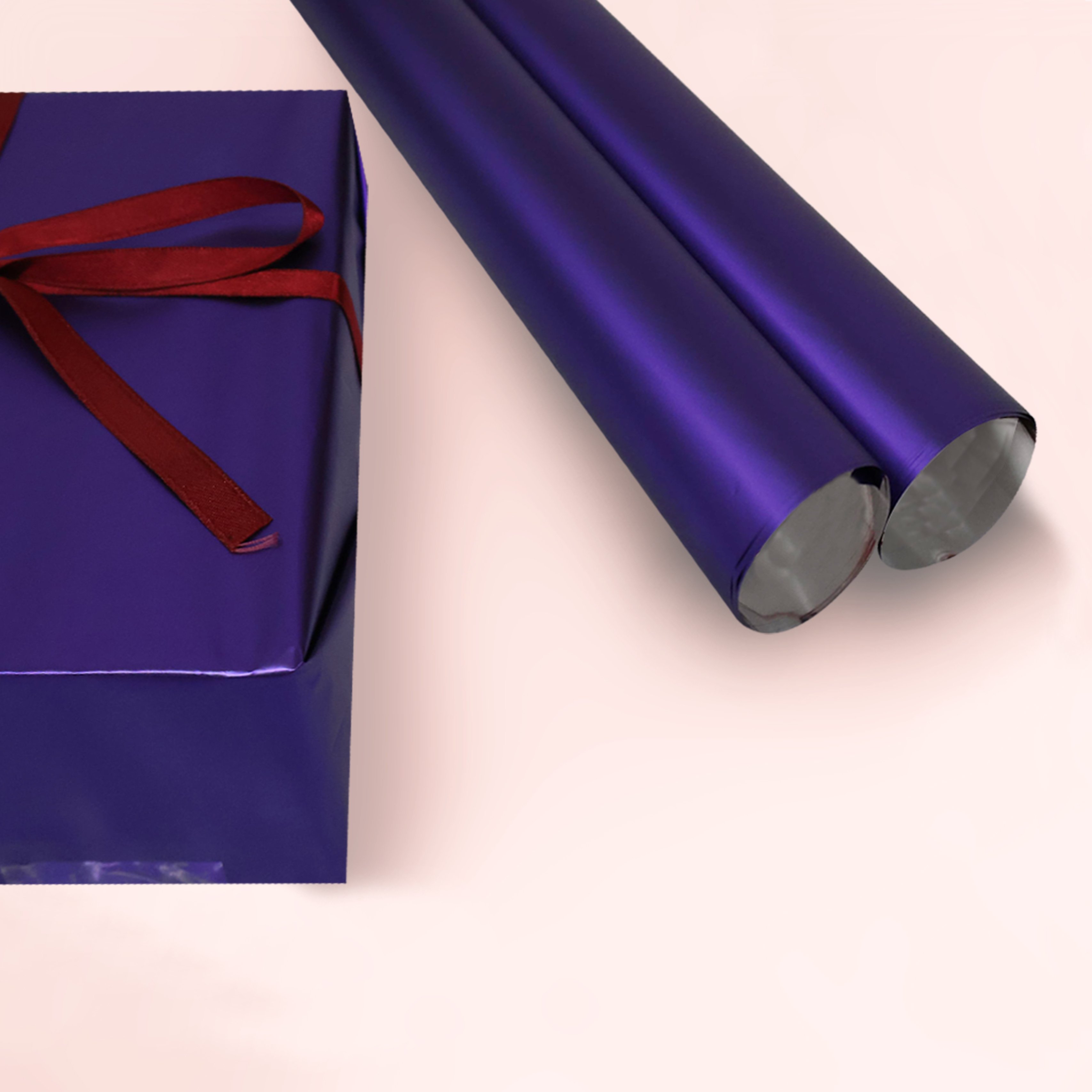  Lüks Metalize Hediye Paketleme Kağıdı-Mat Mor Renk-50x70-20Sayfa