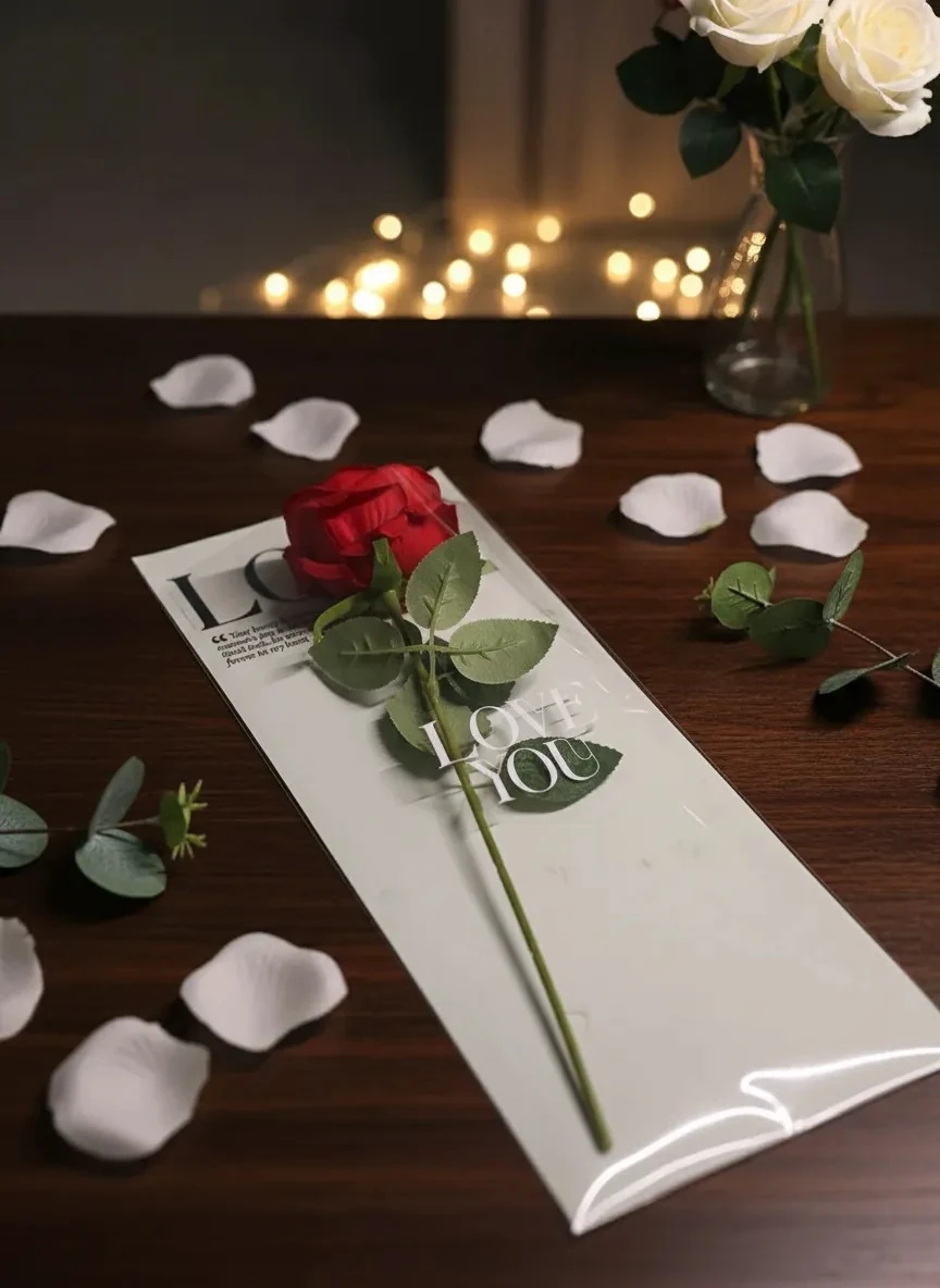 Tekli Çiçek Buket Ambalajı - Beyaz Arka Plan - 100 Adet