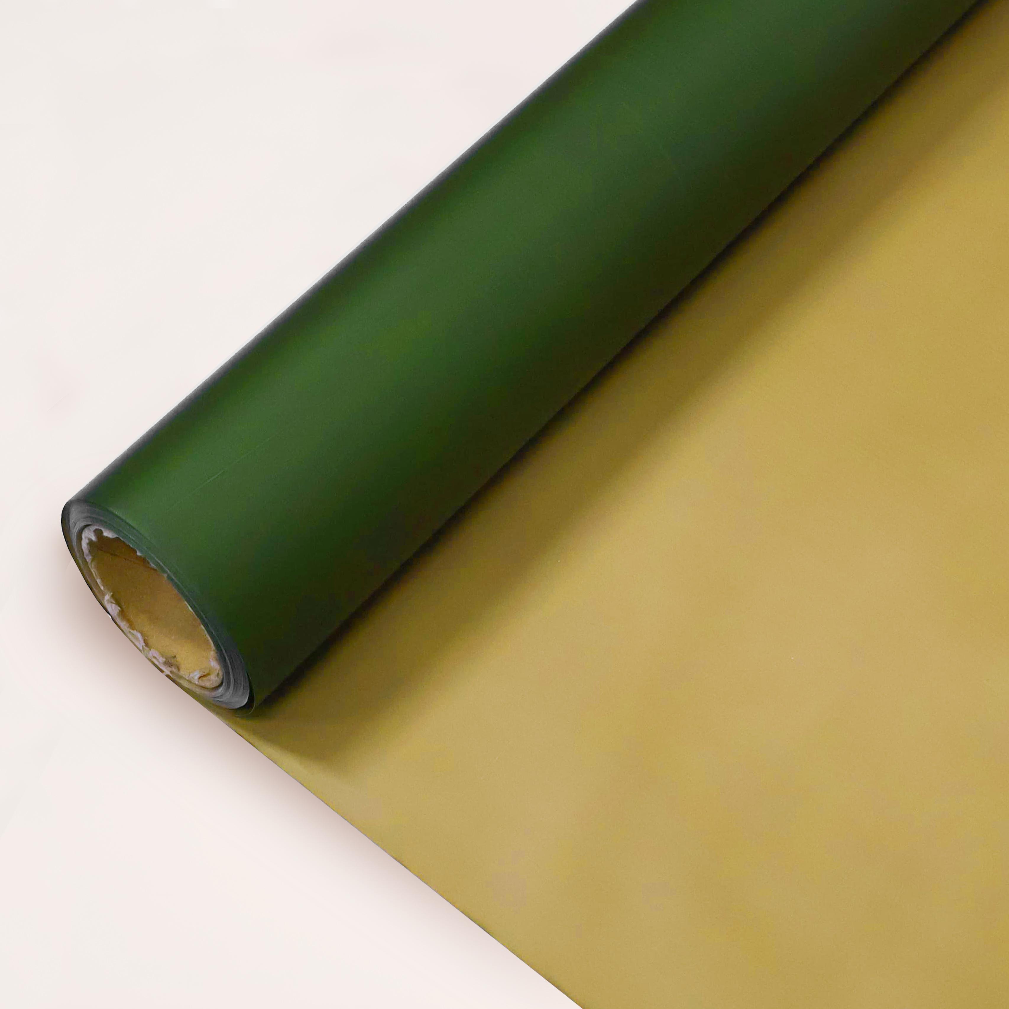 Yeşil&Gold Renk Rulo Çiçek buket kağıdı-25 Metre