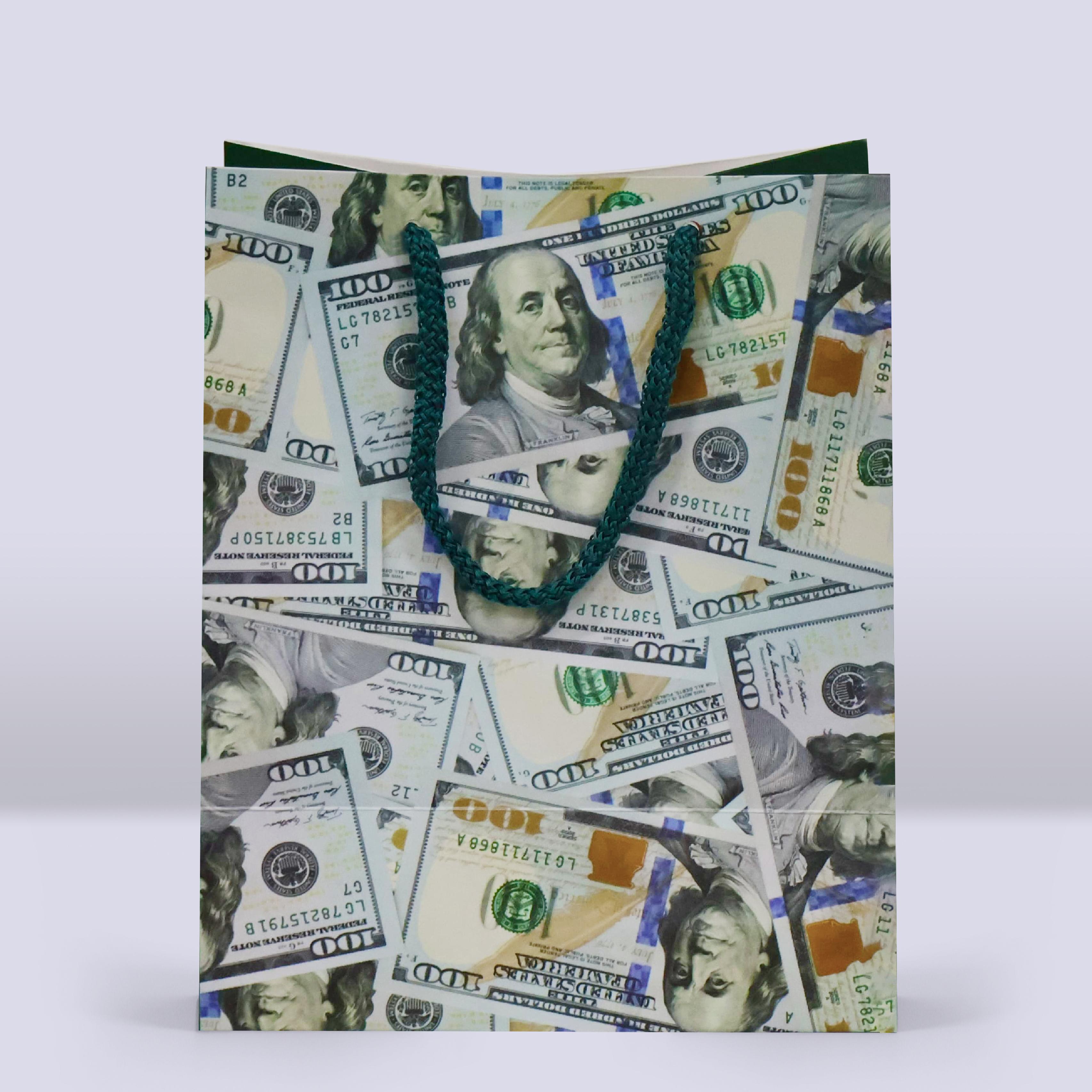 Dolar Tasarımlı Karton Çanta-18x12x23