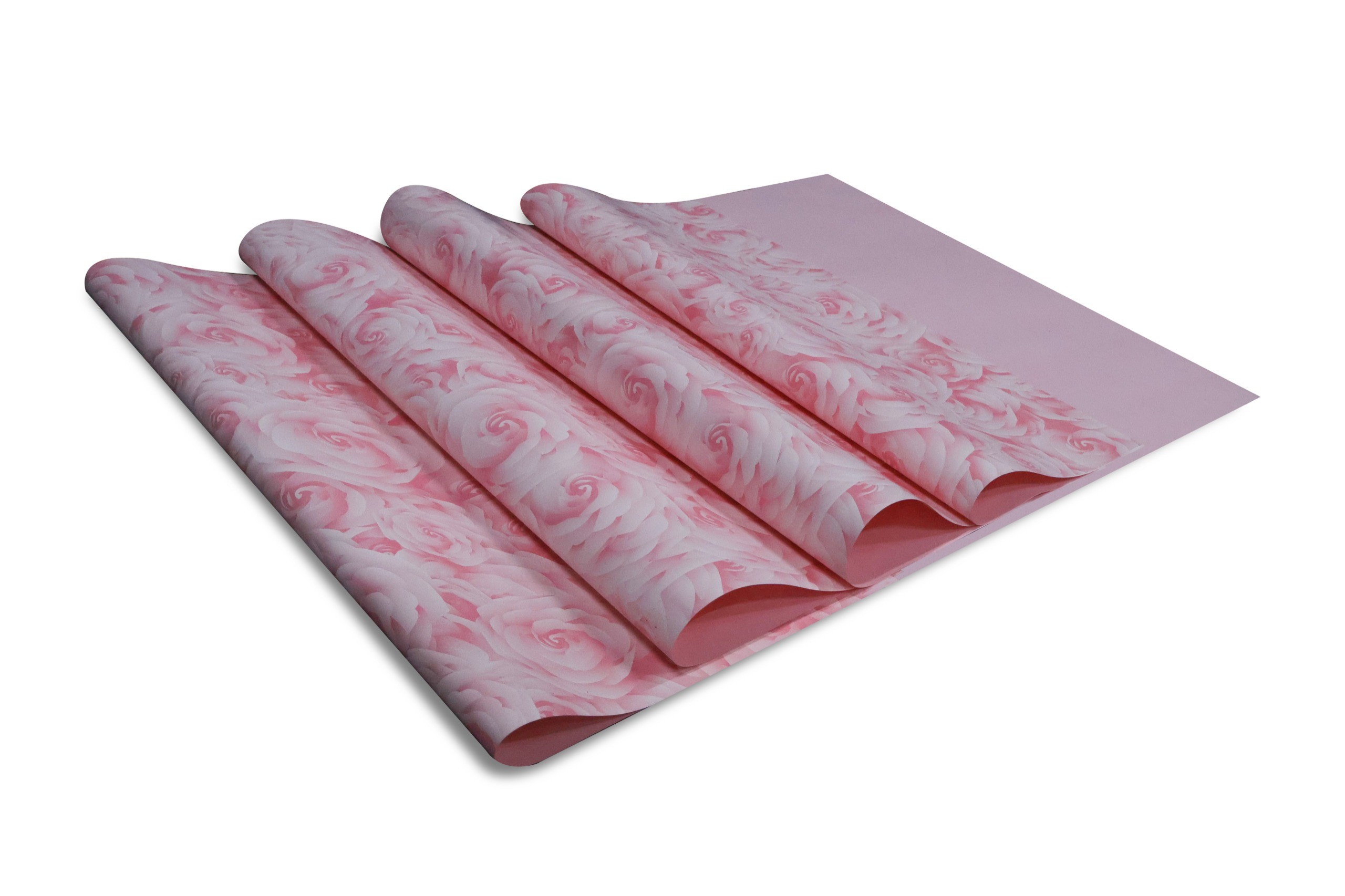 Pembe Gül Tasarımlı Çiçek Buket Kağıdı-Sedef-55x55cm-20 Sayfa