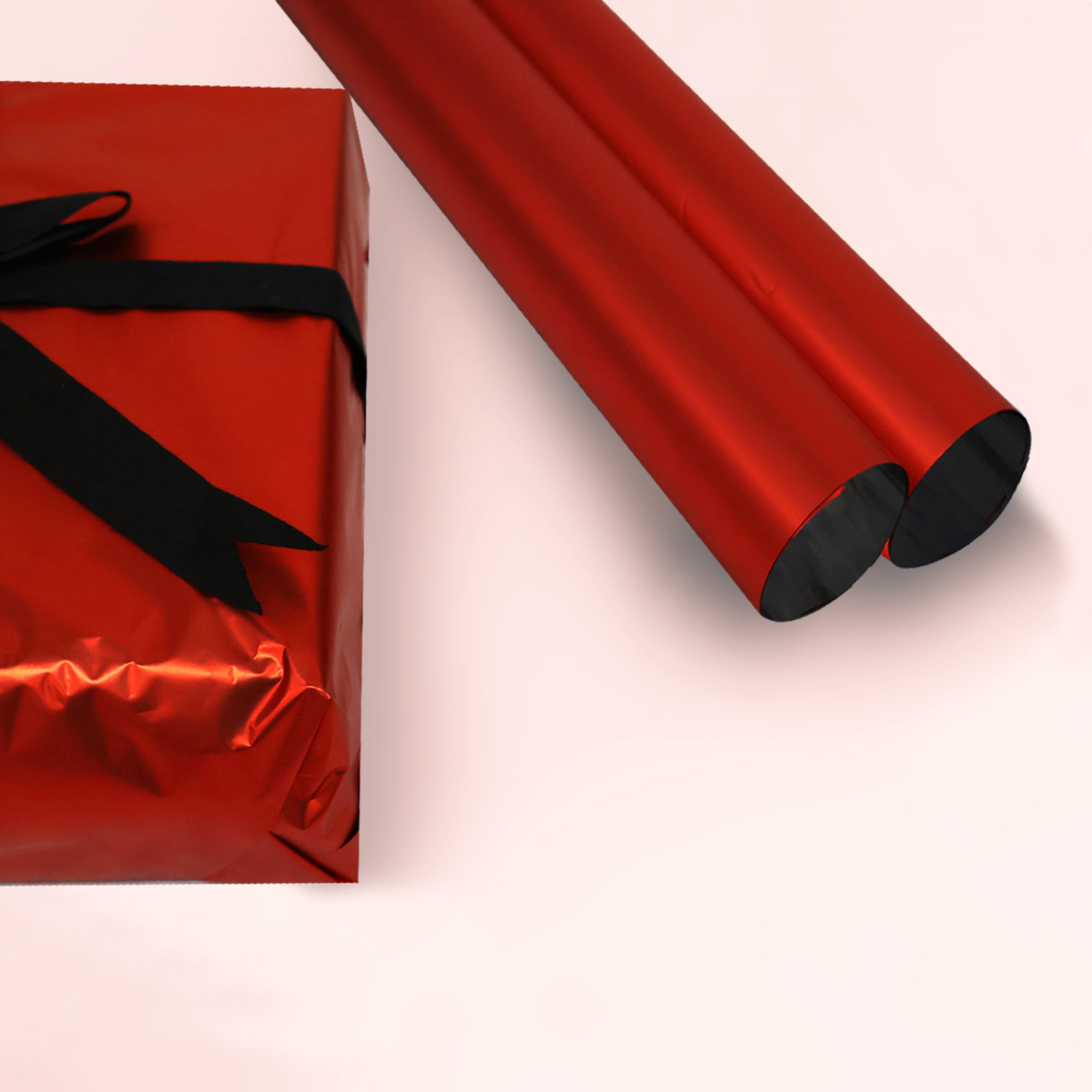  Lüks Metalize Hediye Paketleme Kağıdı Kağıdı-Kırmızı Renk-50x70-20Sayfa