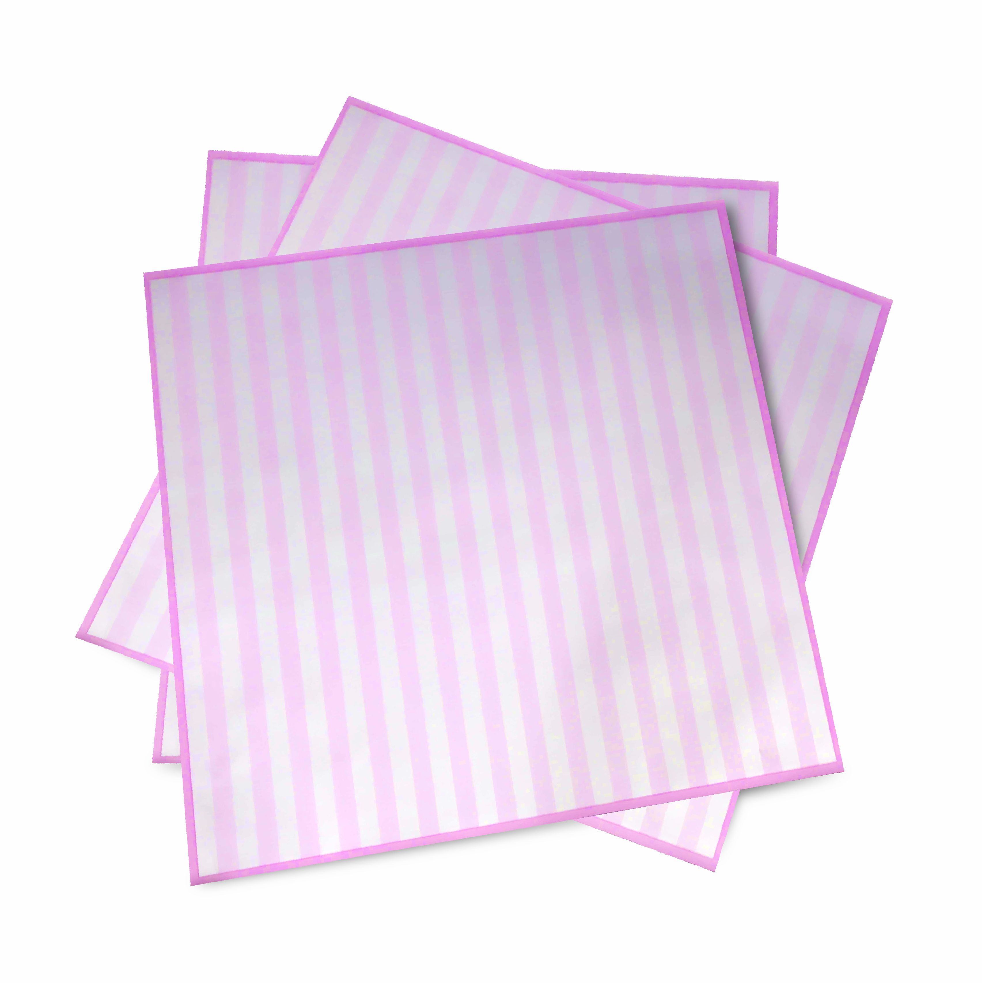 Pembe Çizgili Çiçek Buket Kağıdı-55x55cm-20Sayfa