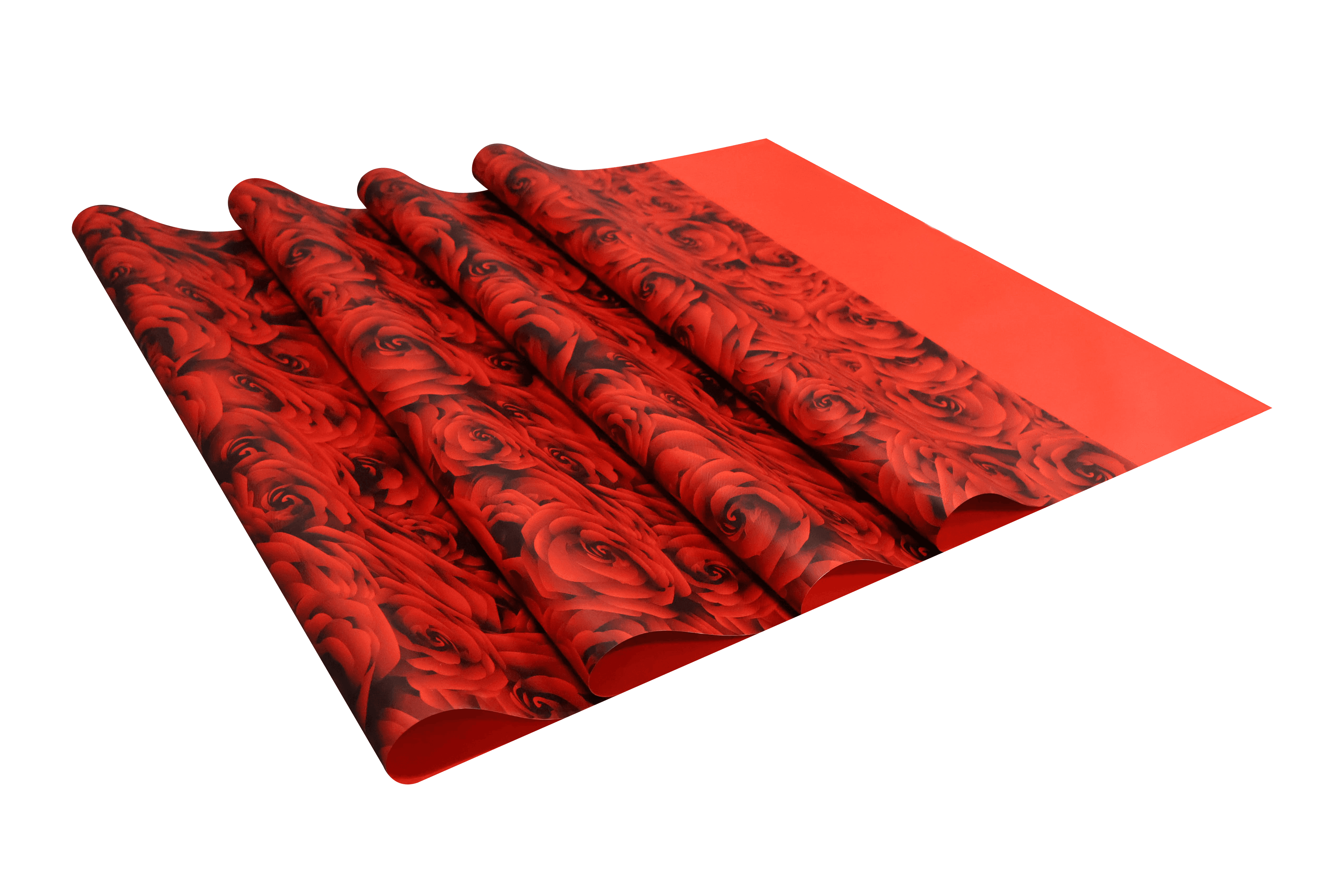 Kırmızı Gül Tasarımlı Çiçek Buket Kağıdı-Sedef-55x55cm-10 Sayfa