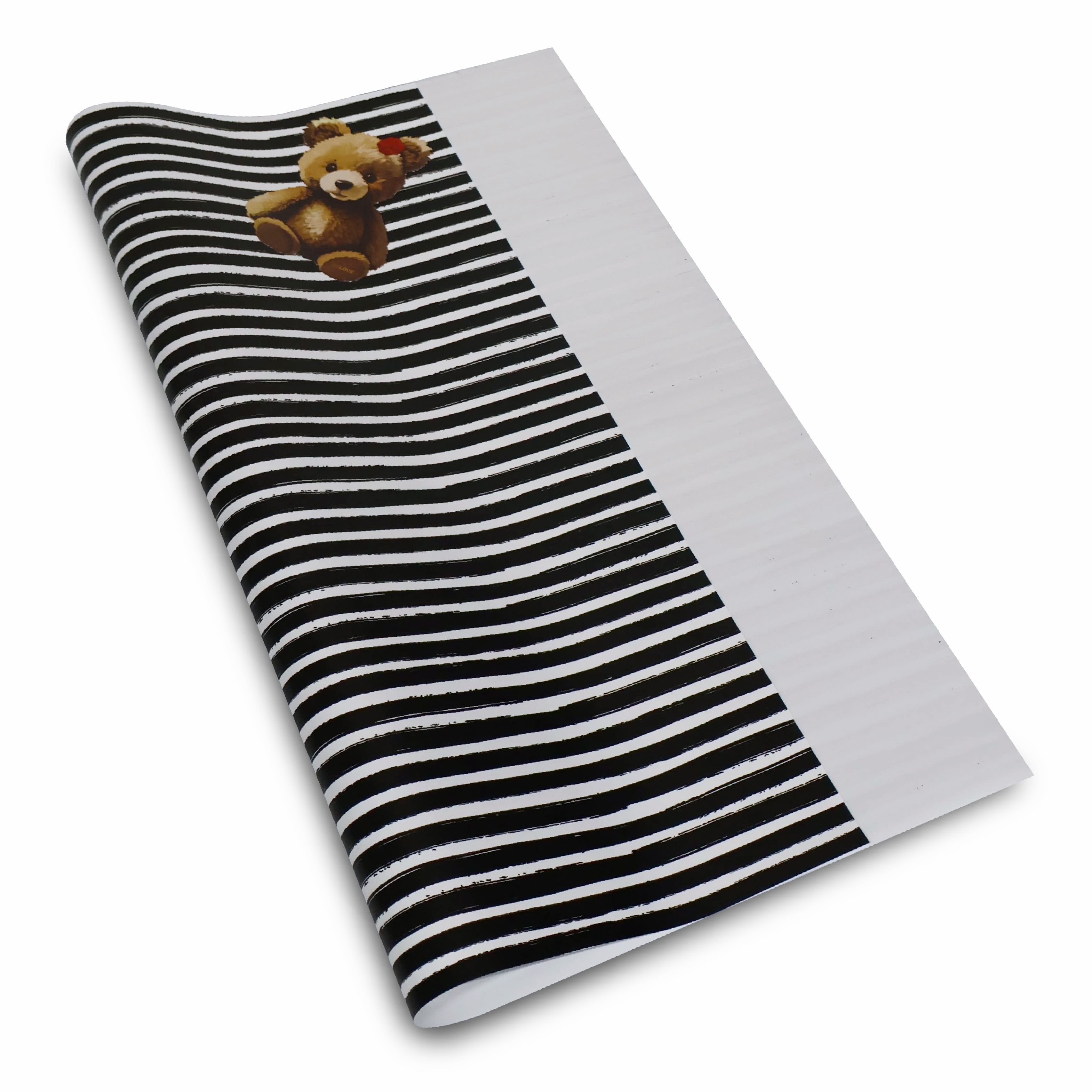 Ayıcık Desenli - Çizgili Çiçek Buket Kâğıdı - Hediye Kâğıdı - Ambalaj Kâğıdı - Buket Kâğıdı 50 mic mat porlize - 55x55 cm - 20 Sayfa