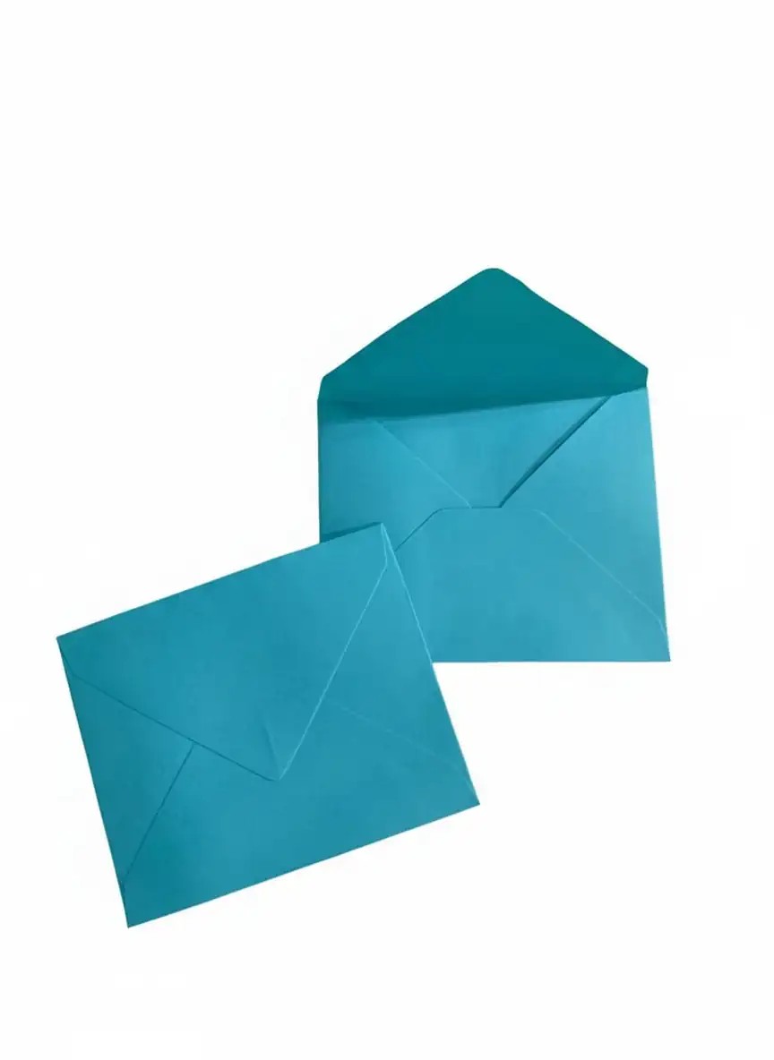 Zarf- Mavi Renk - Çiçek Buket Aksesuarı - 9cmX7cm-100 Adet 