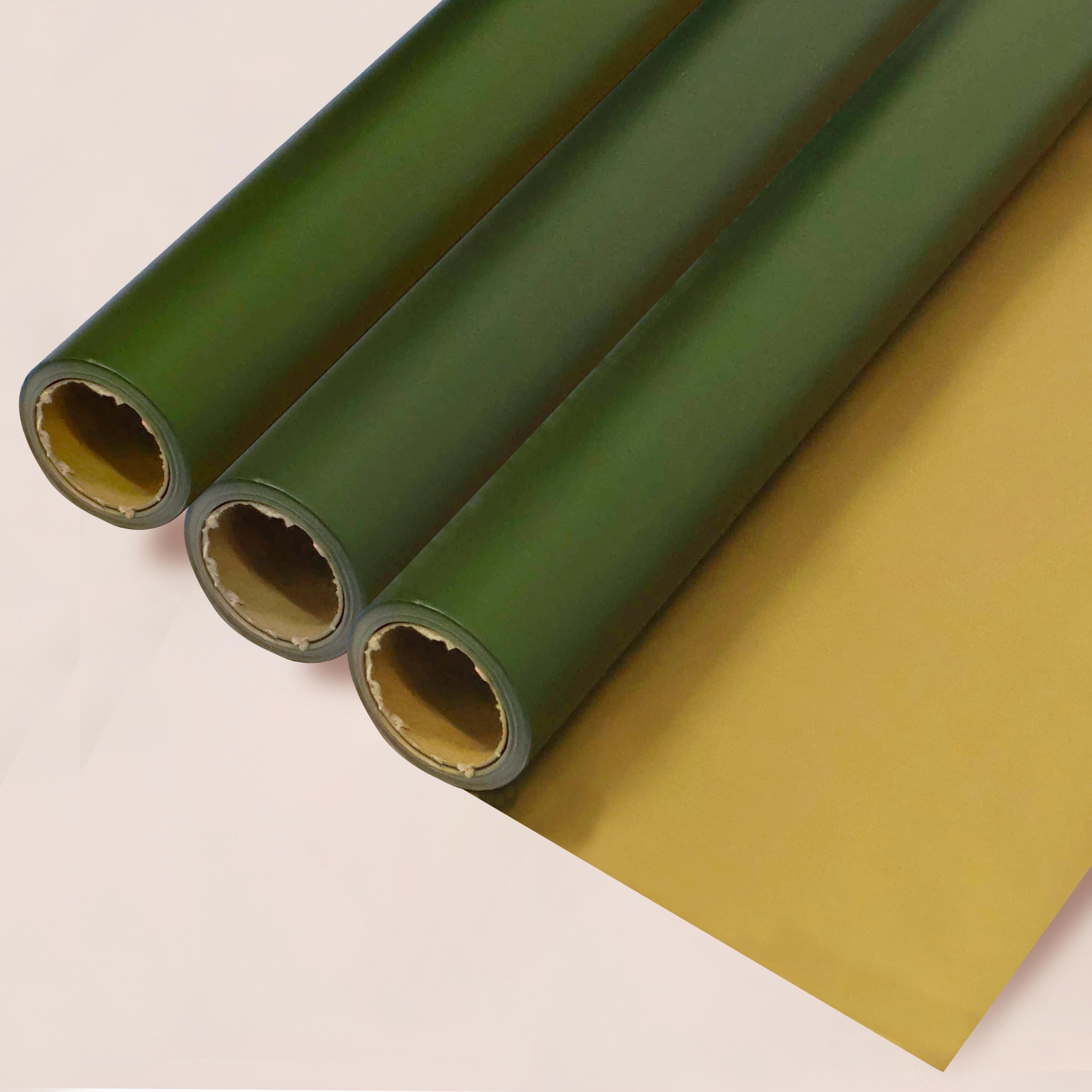 Yeşil&Gold Renk Rulo Çiçek buket kağıdı-25 Metre