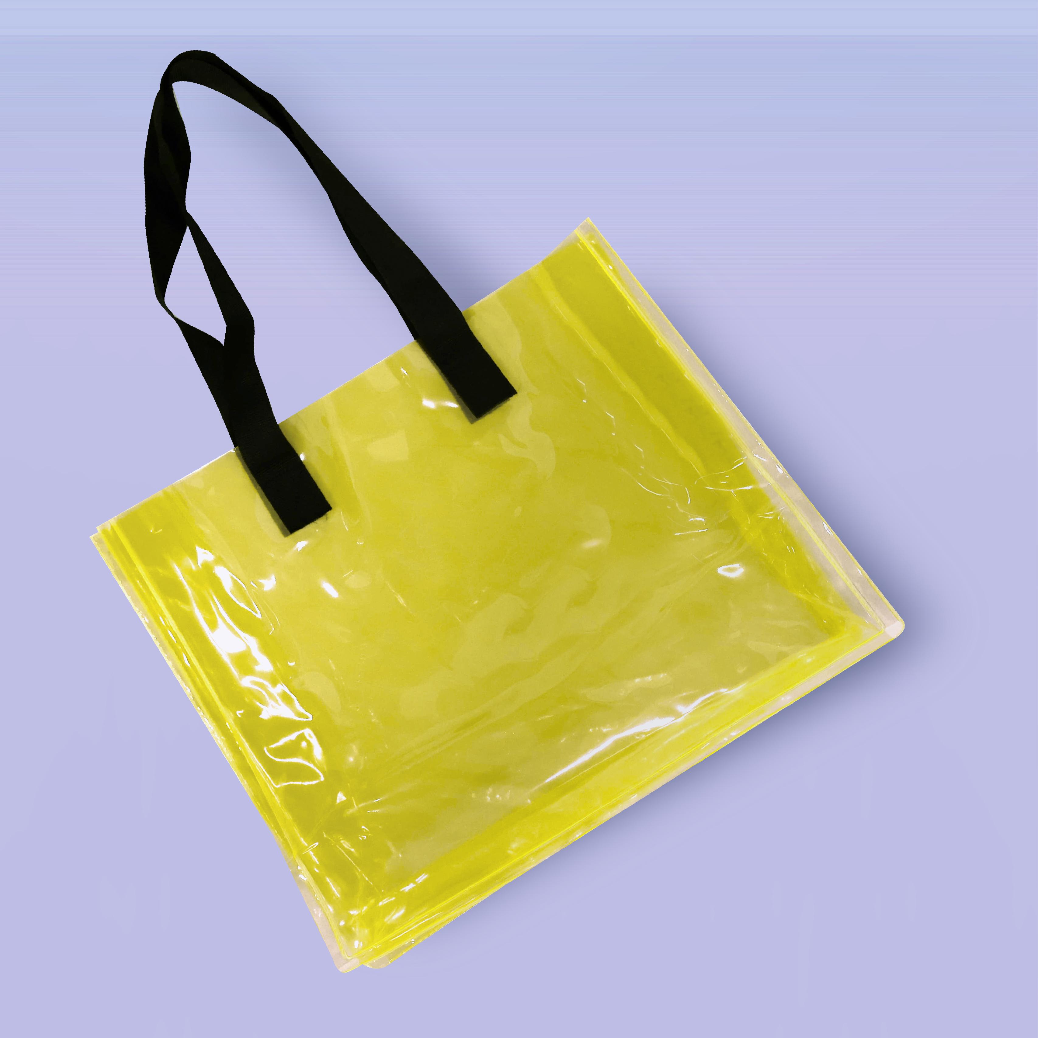 Sarı renk Plaj Çantası-50 mic PVC-38x18x38cm