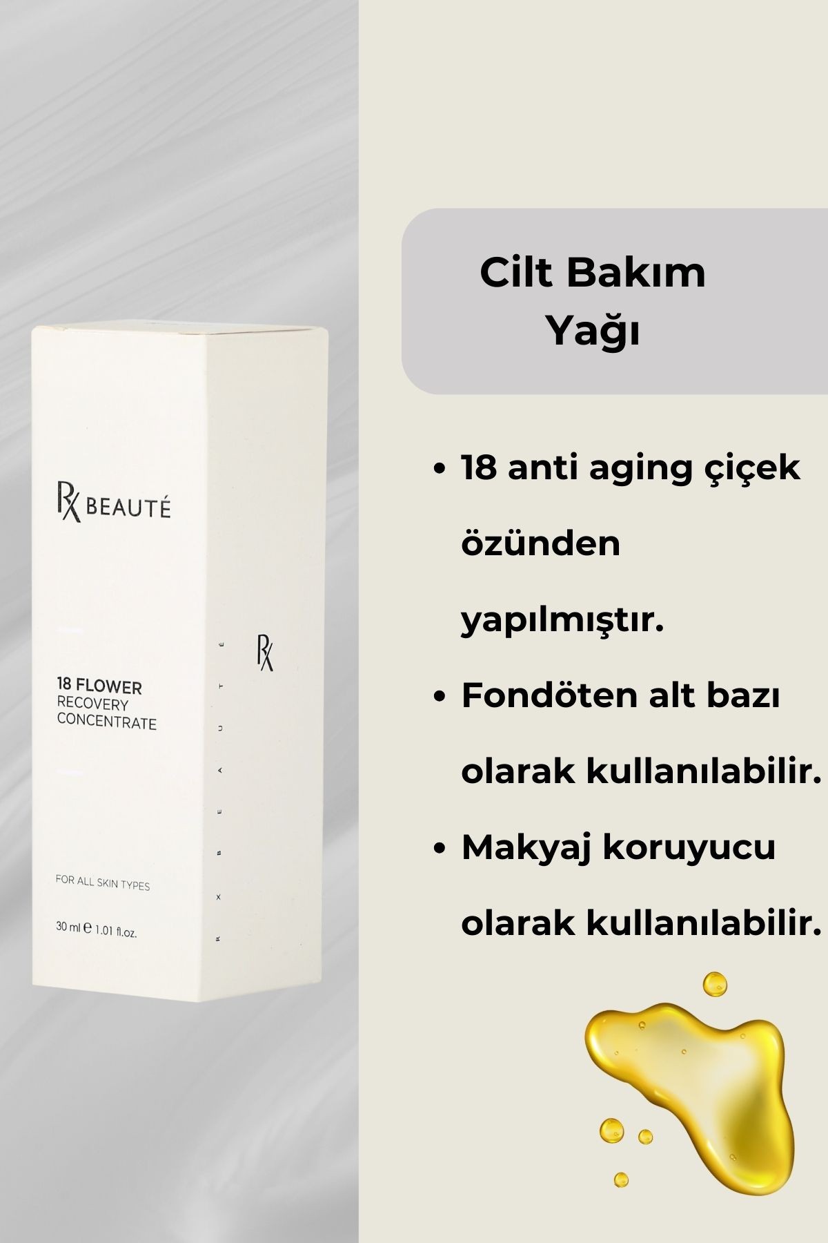 18 Flower Recovery Concentrate – Cilt Bakım Yağı