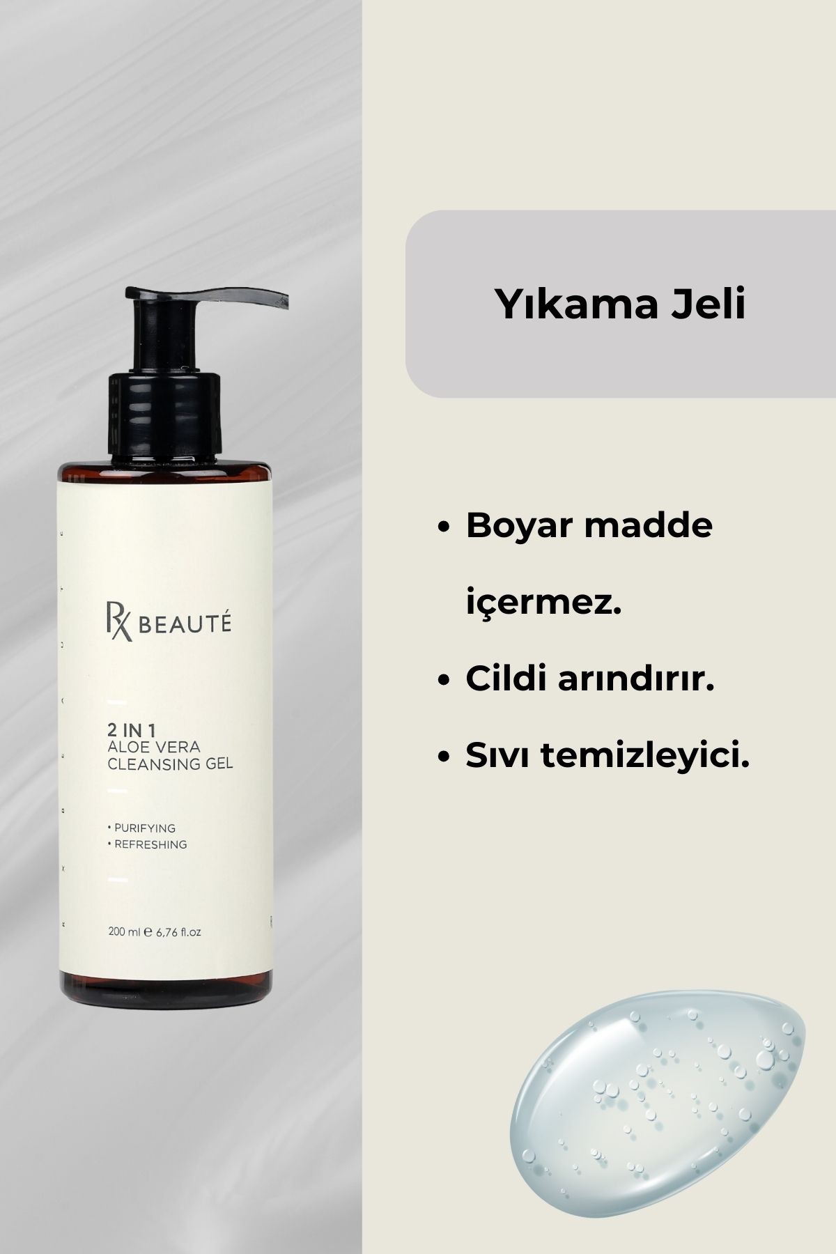 Yüz Yıkama Jeli - 2 in 1 - Aloe Vera - Cleansing Gel