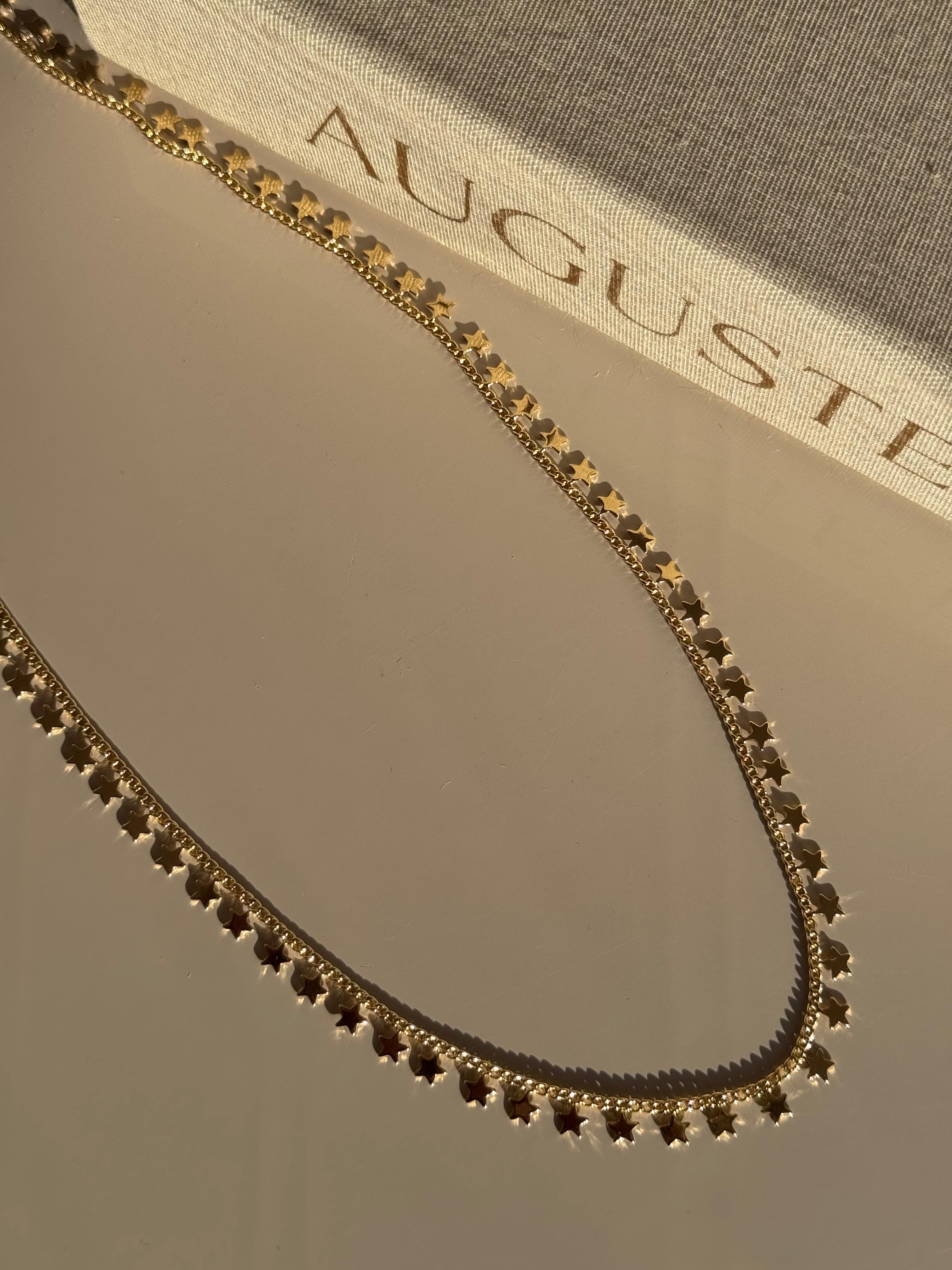 Altın Renk Yıldız Detaylı Çelik Kadın Kolye