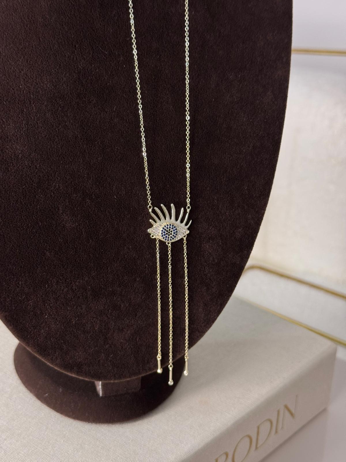 Mavi Taşlı Göz Kolye 