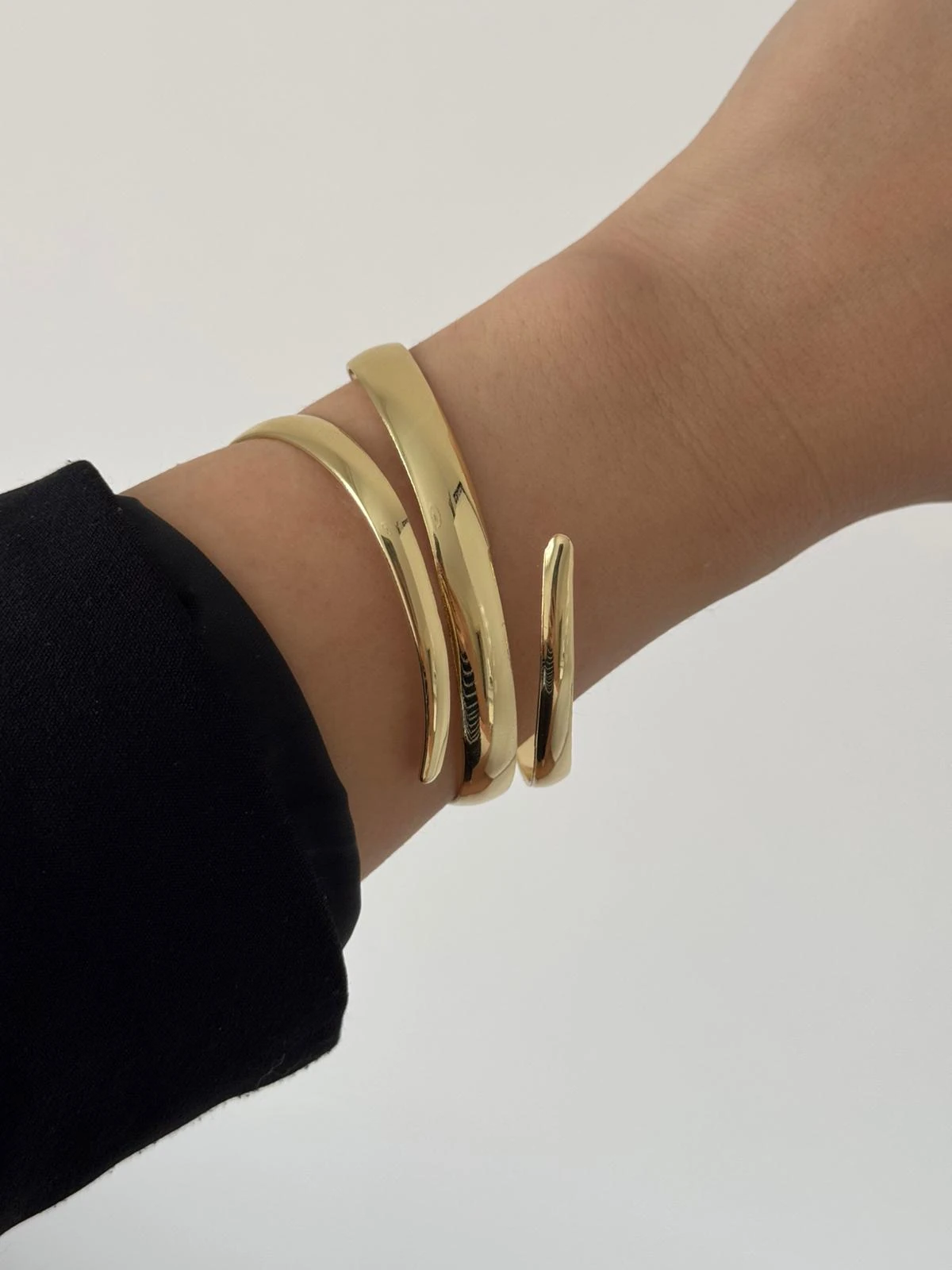 Altın Renk Çelik Ayarlanabilir Kelepçe Bileklik