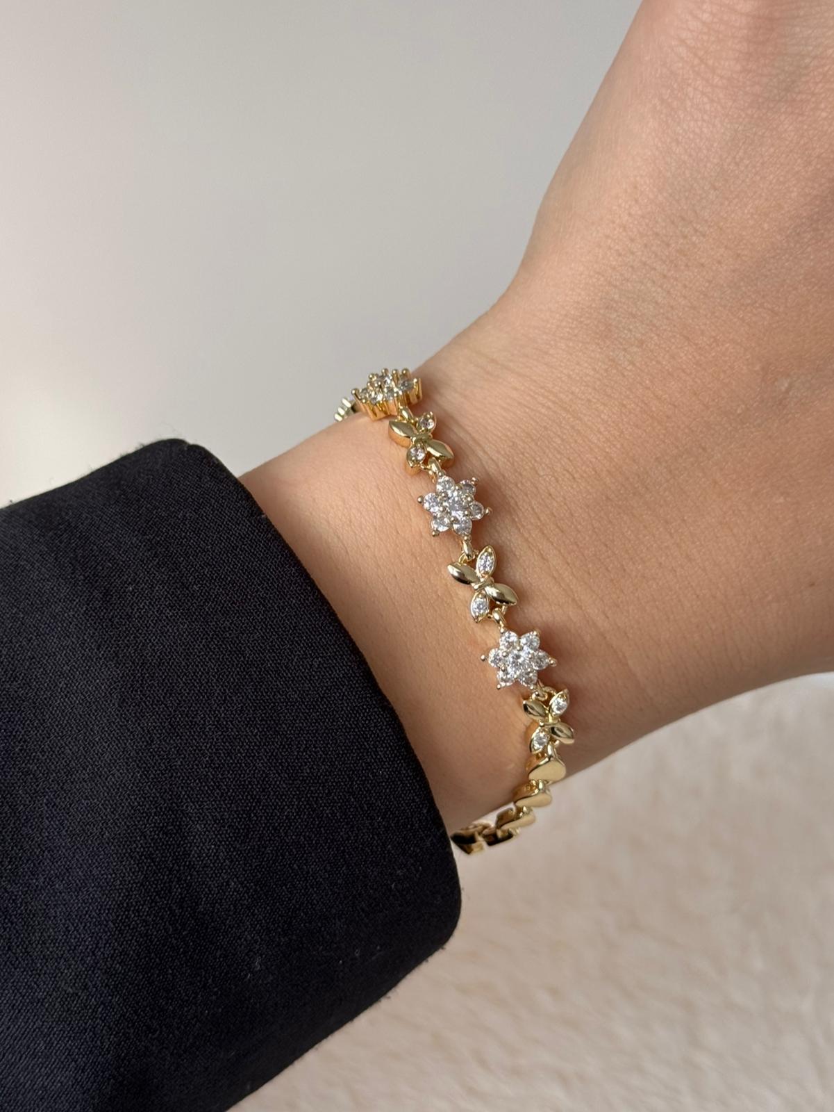 VIP Zircon Flower Butterfly Bracelet