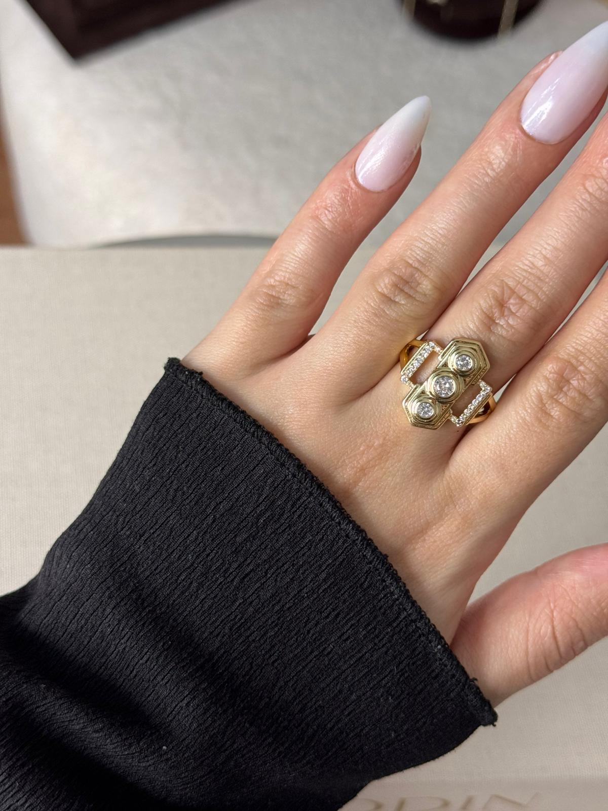 Üç Baget Zirkon Taşlı