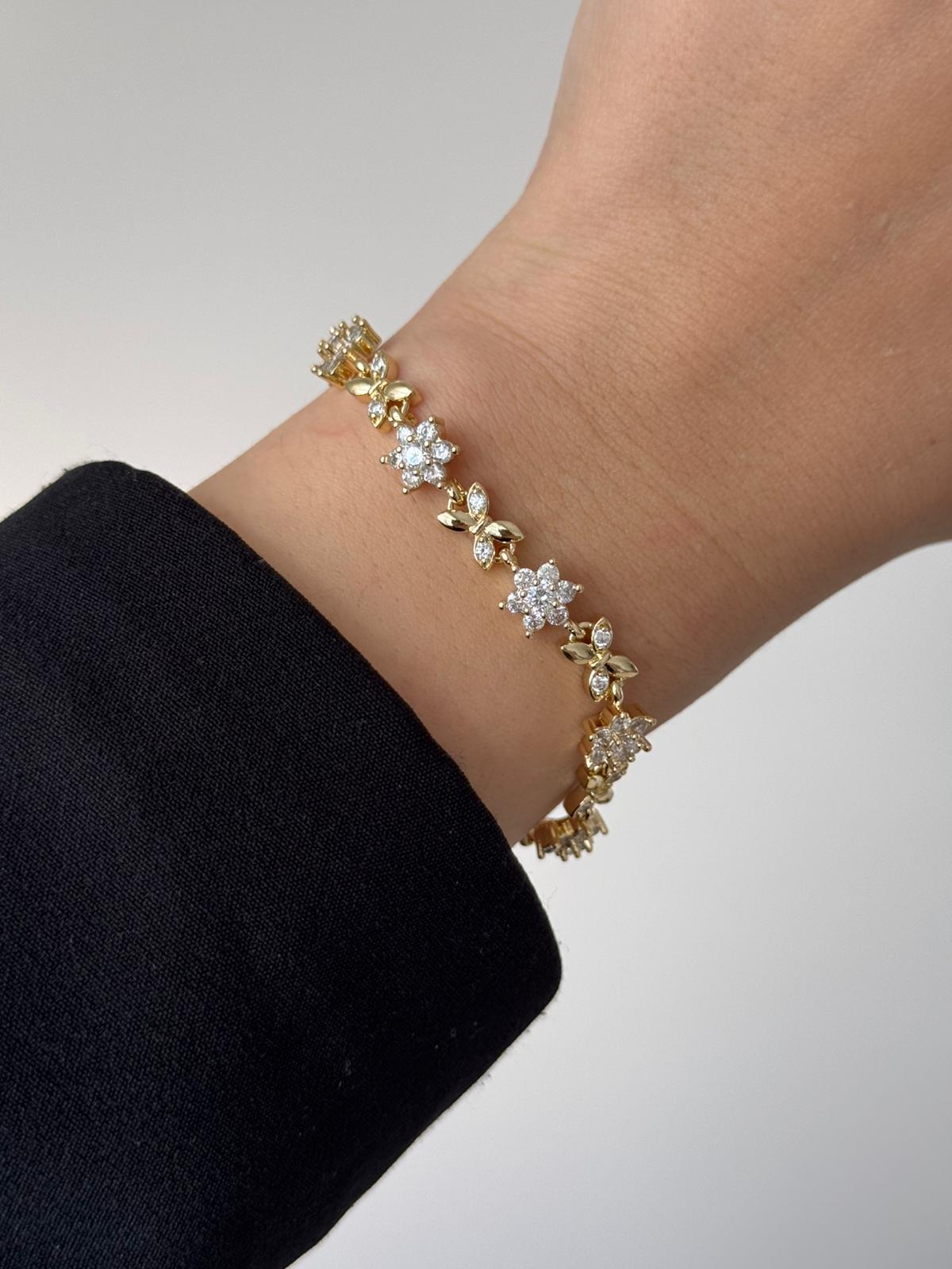 VIP Zircon Flower Butterfly Bracelet
