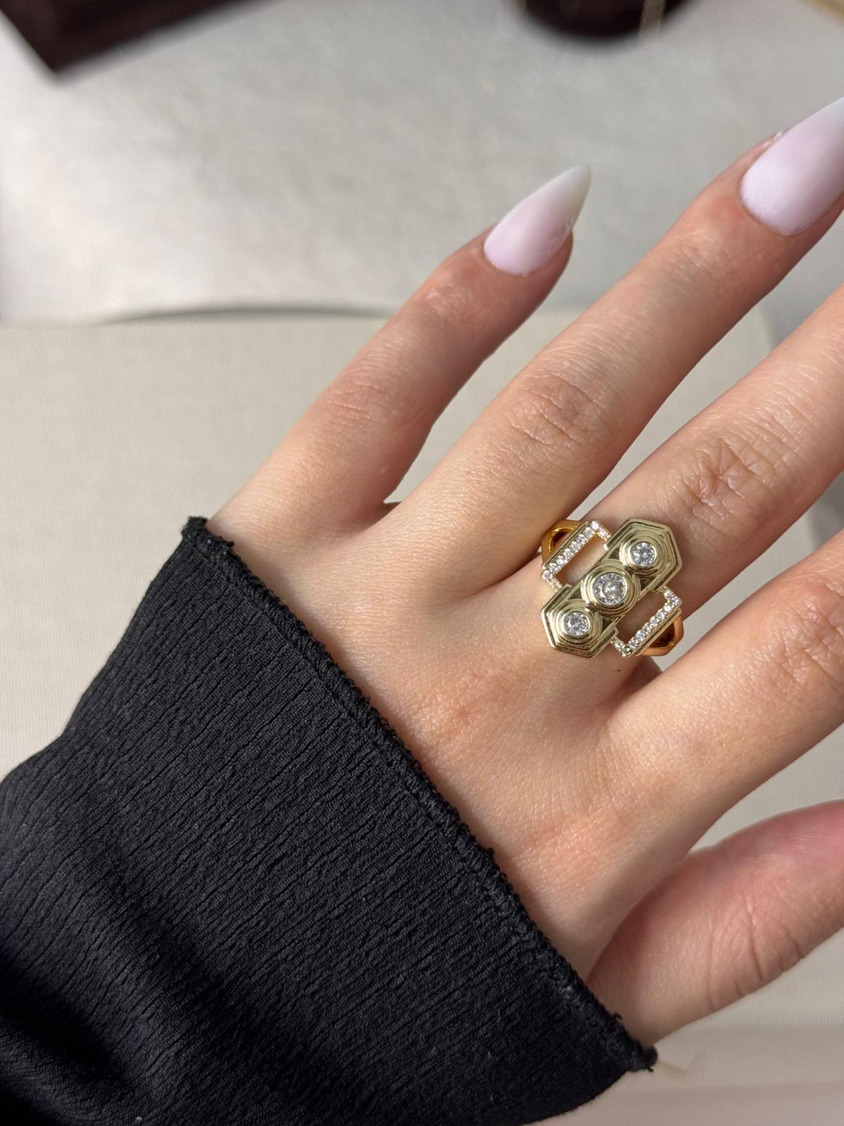 Üç Baget Zirkon Taşlı