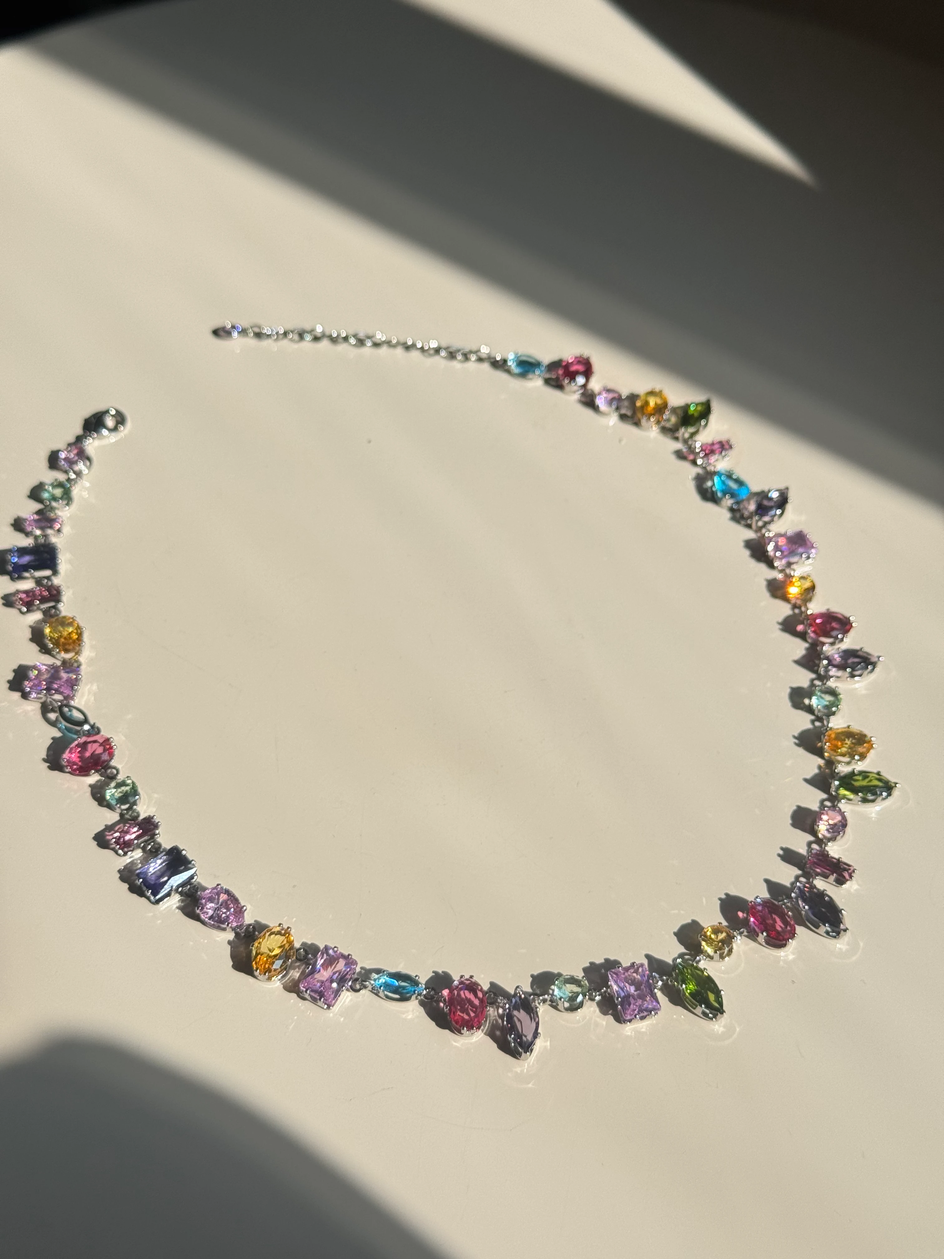 Rainbow Aurora Stone Pendant Necklace