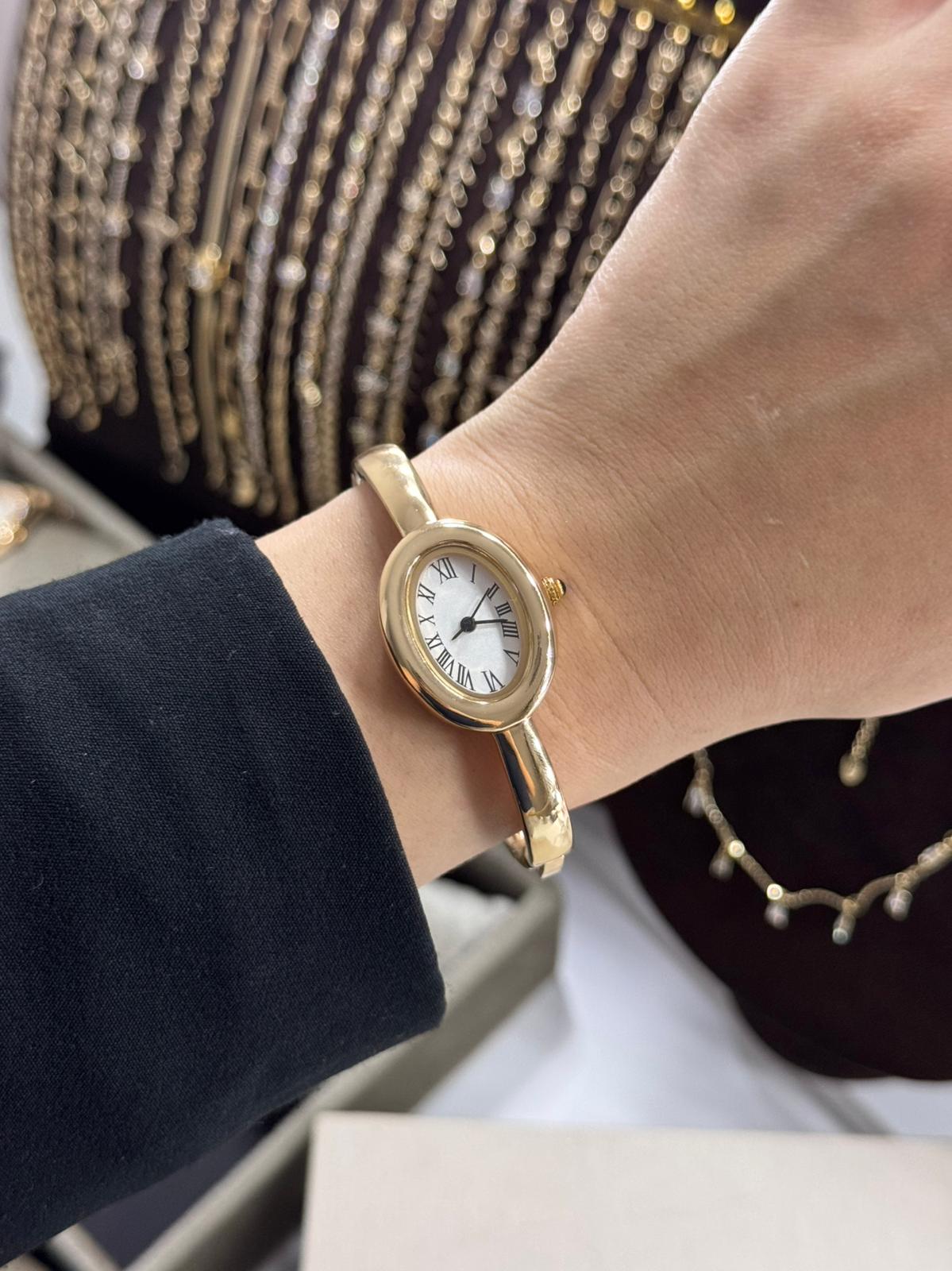 Gold Cuff Watch Stainless Steel Womens Watch