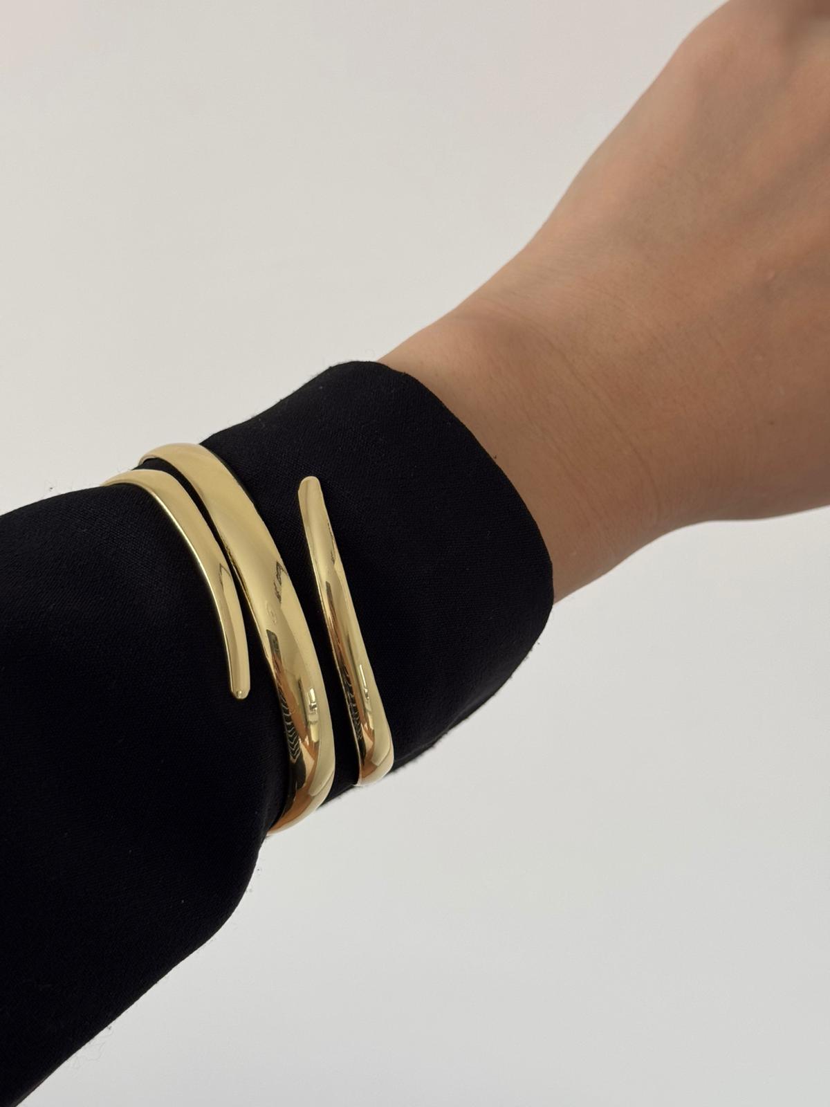 Altın Renk Çelik Ayarlanabilir Kelepçe Bileklik