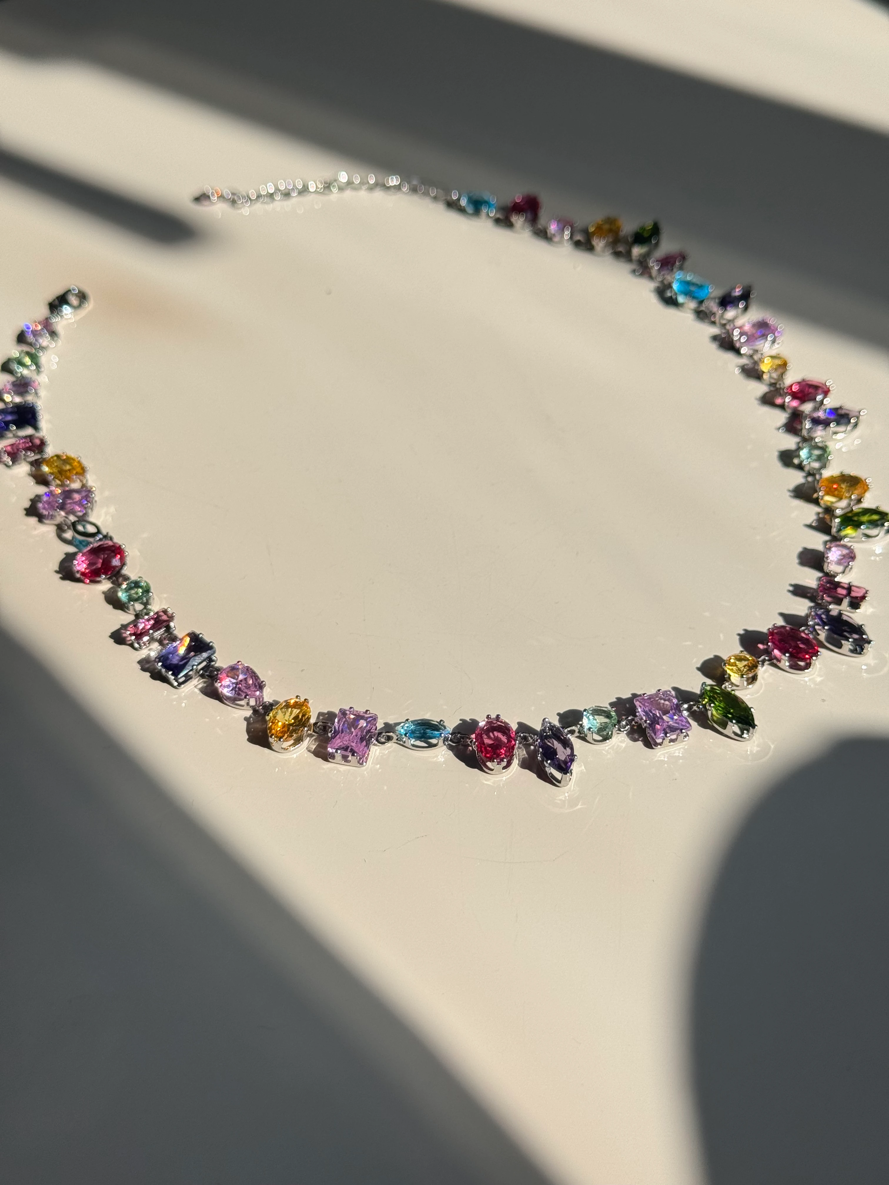 Rainbow Aurora Stone Pendant Necklace