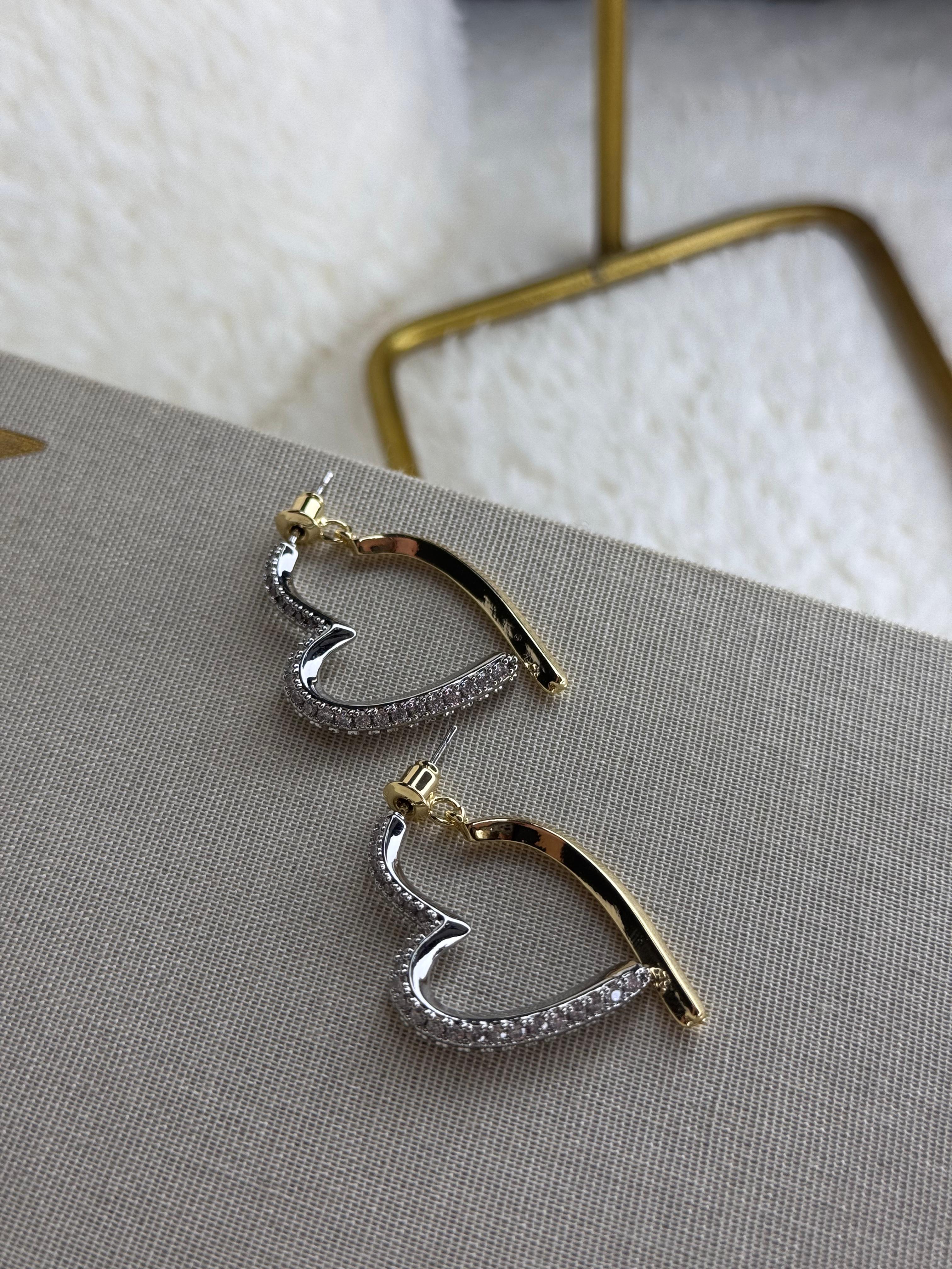 Zircon Heart Earrings