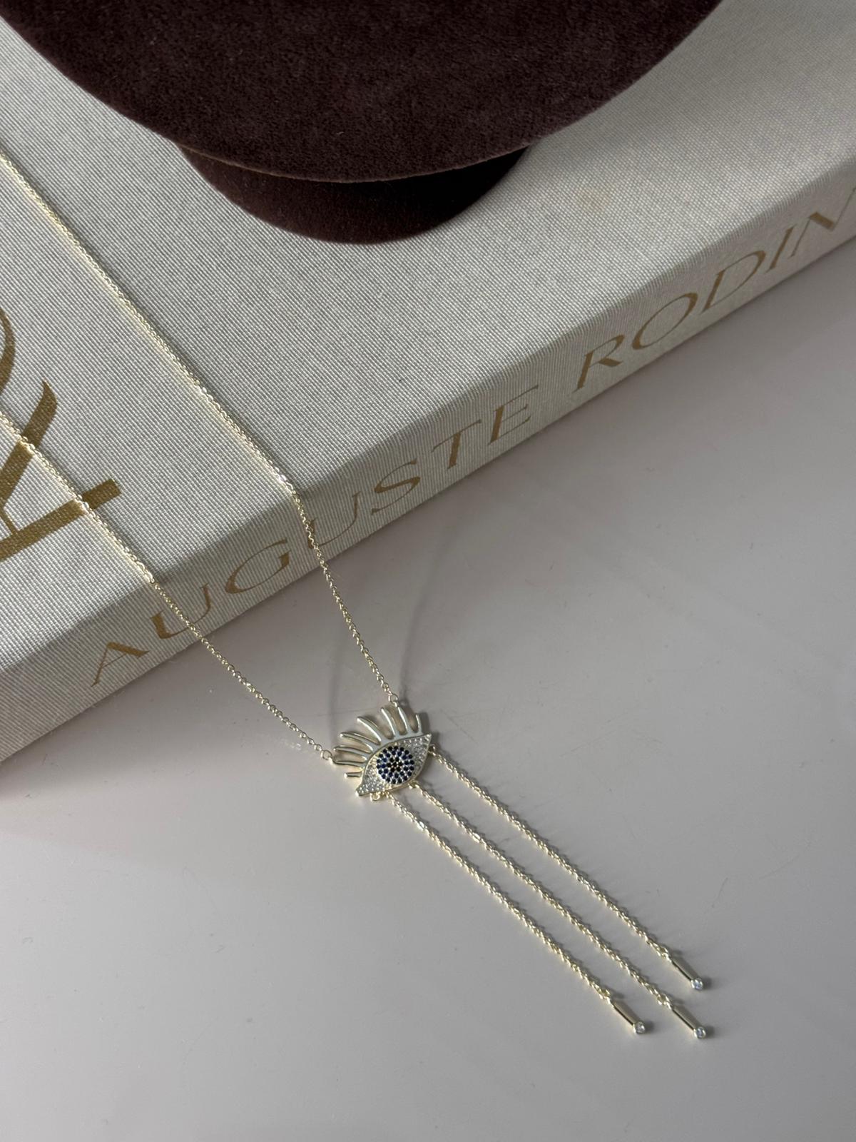 Mavi Taşlı Göz Kolye 