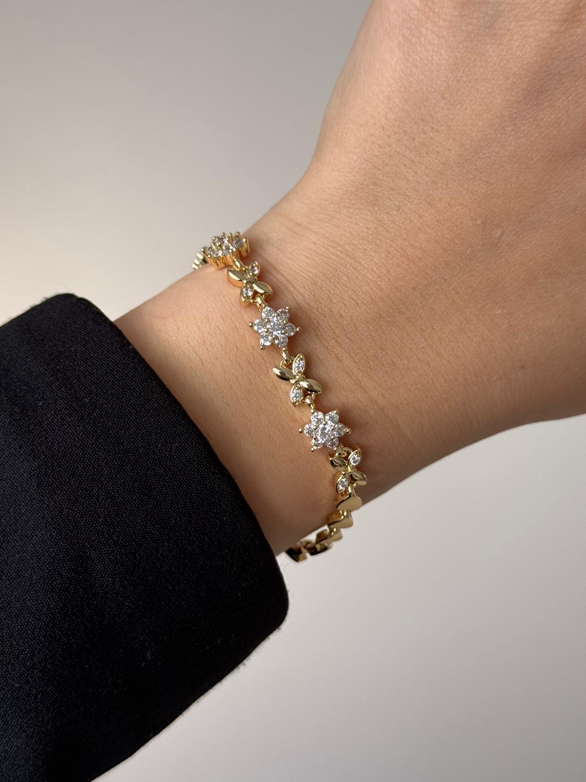 VIP Zircon Flower Butterfly Bracelet
