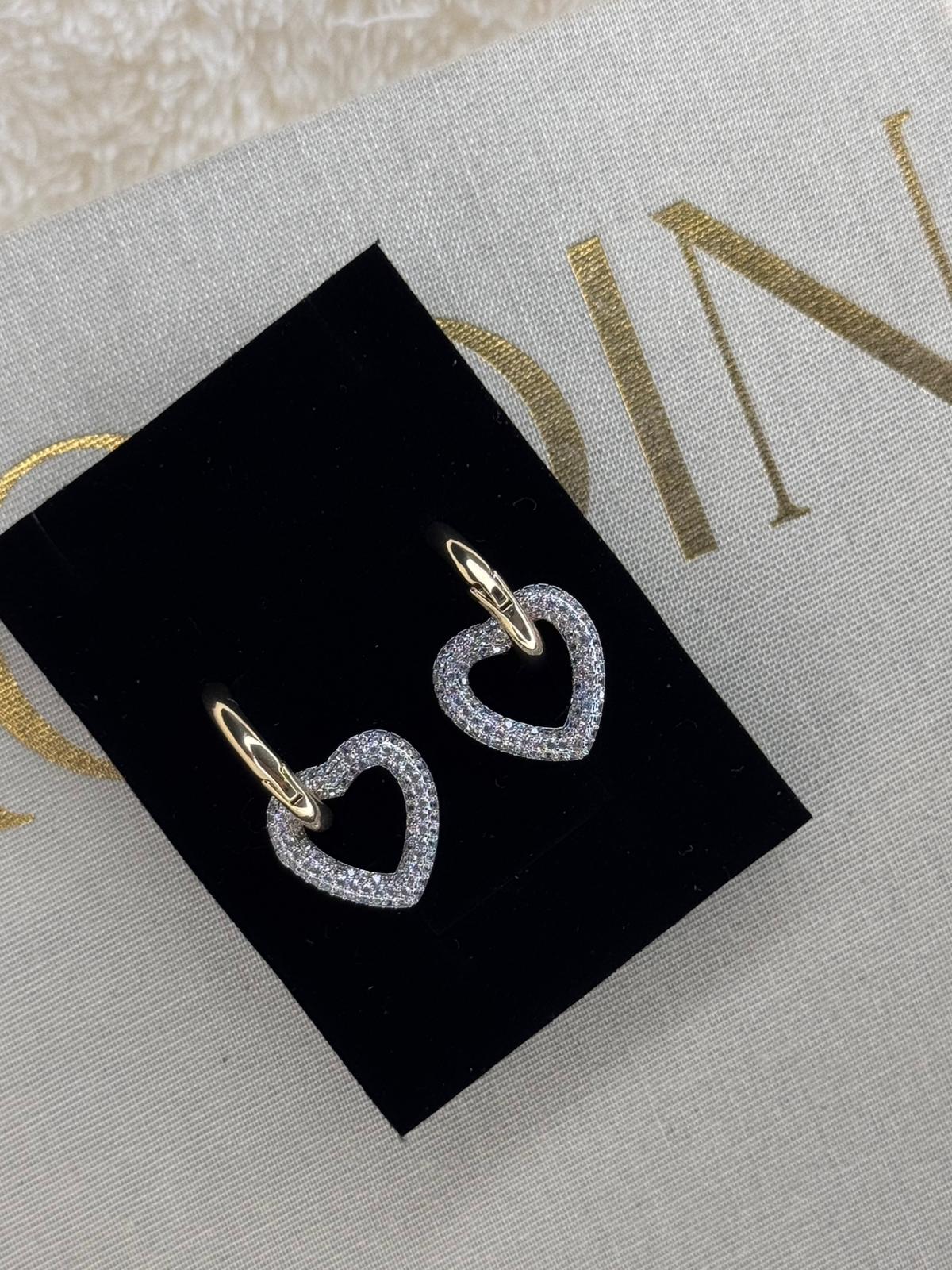 Stone Heart Earrings